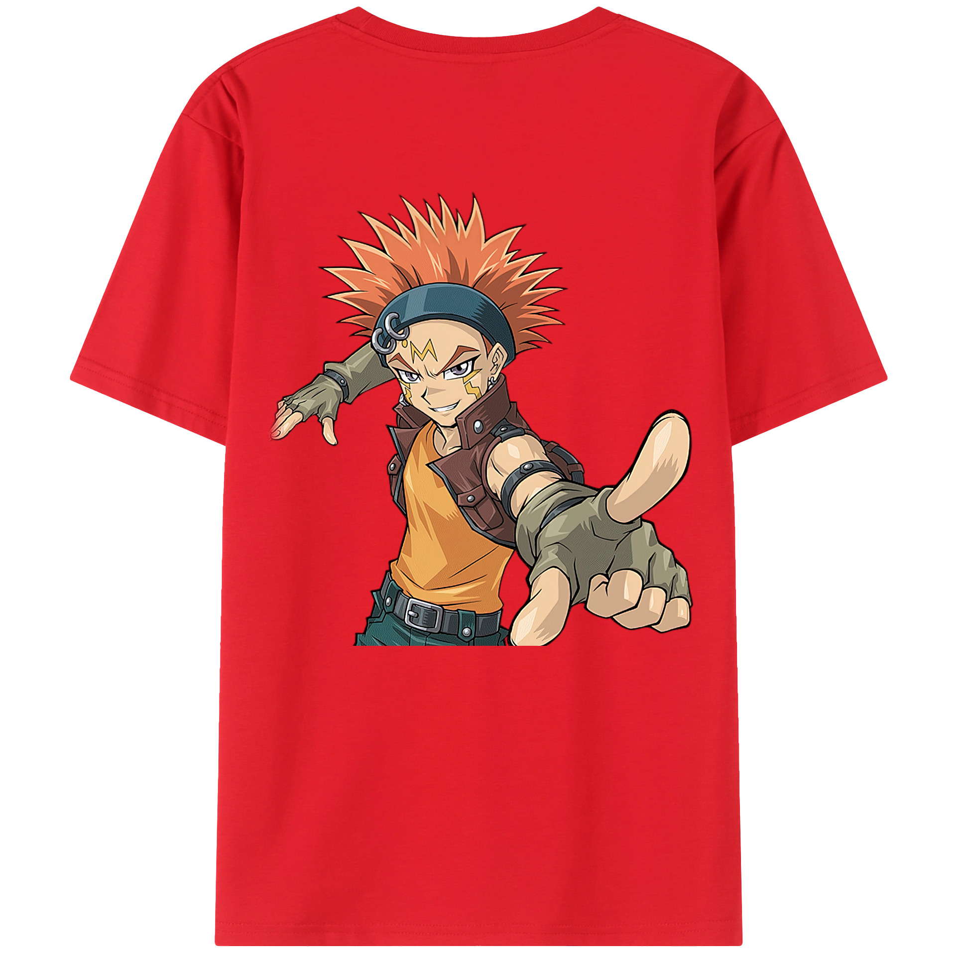 （画像用） 遊☆戯☆王 Yu-Gi-Oh! 綿100％ メンズ半袖Tシャツ（バックプリント） 通気性