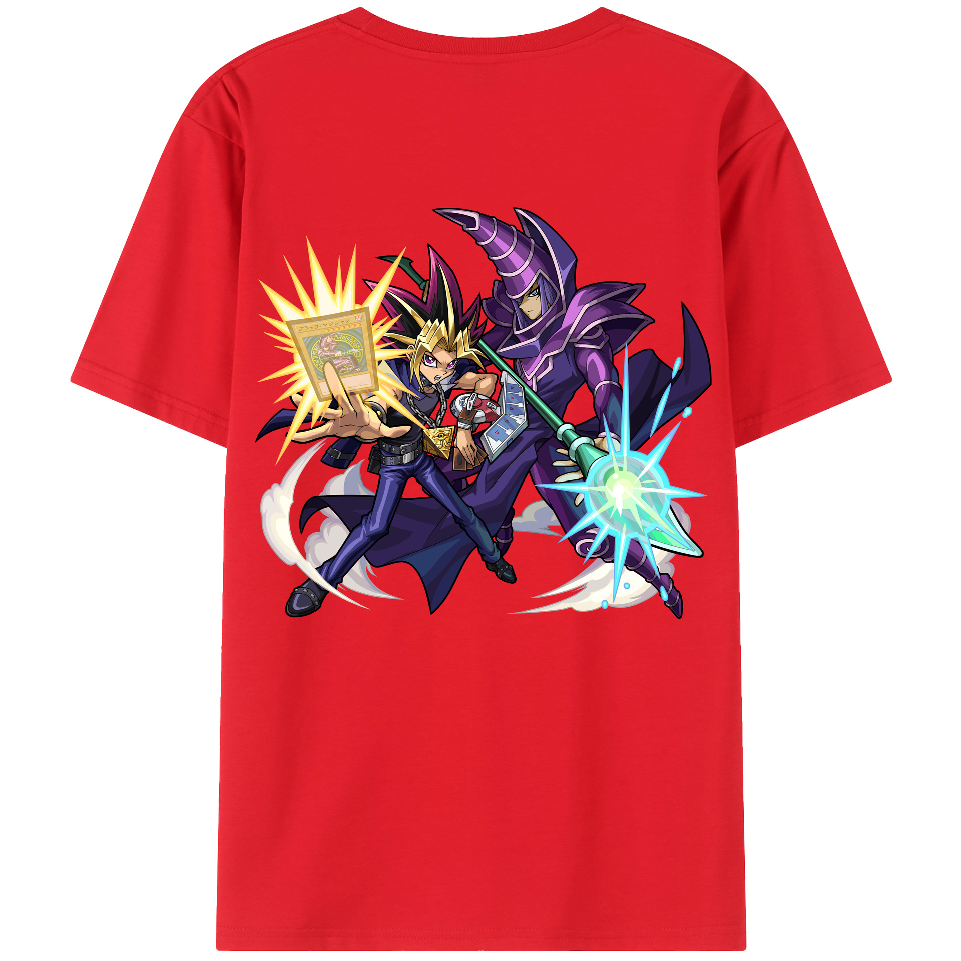 （画像用） 遊☆戯☆王 Yu-Gi-Oh! 綿100％ メンズ半袖Tシャツ（バックプリント） 通気性