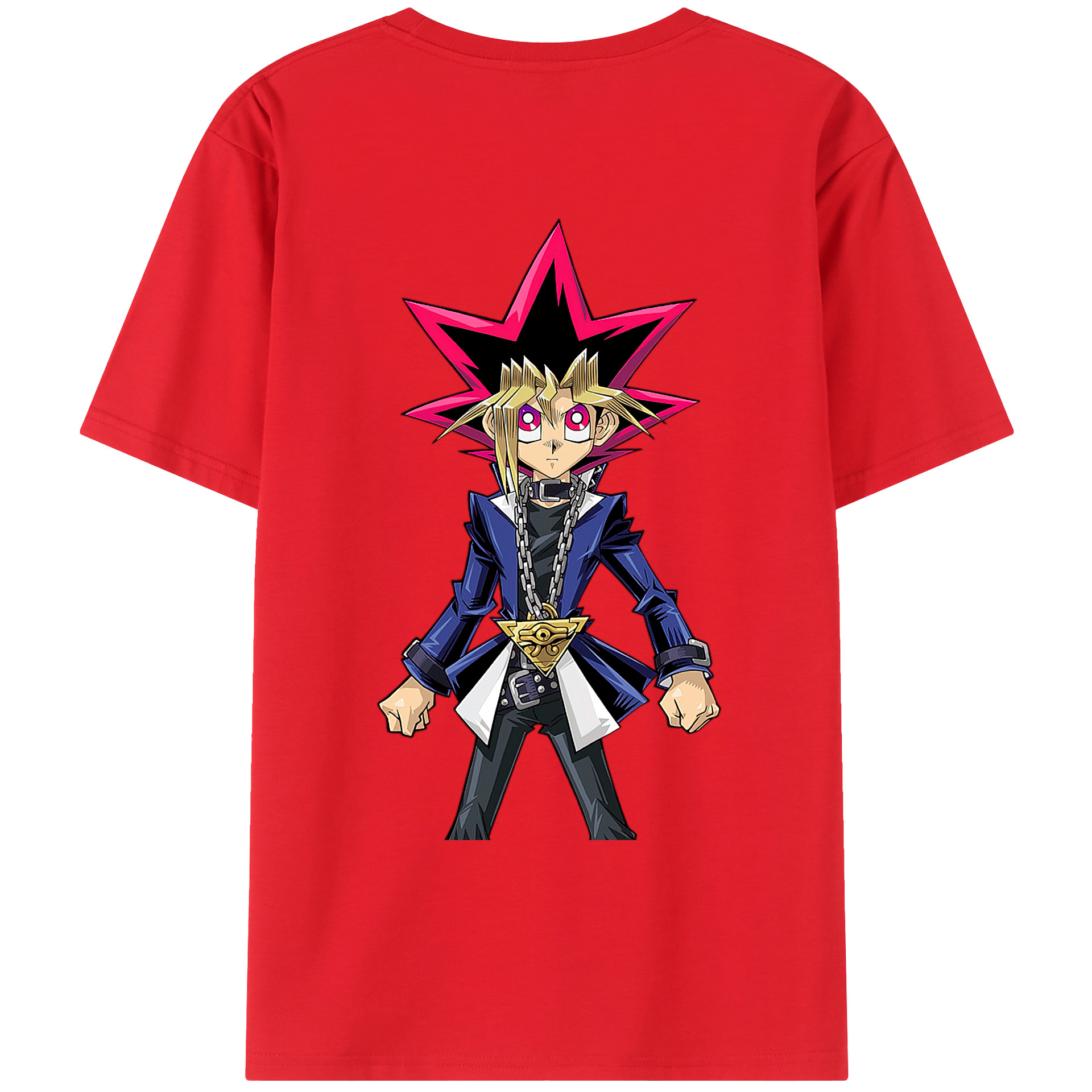 （画像用） 遊☆戯☆王 Yu-Gi-Oh! 綿100％ メンズ半袖Tシャツ（バックプリント） 通気性