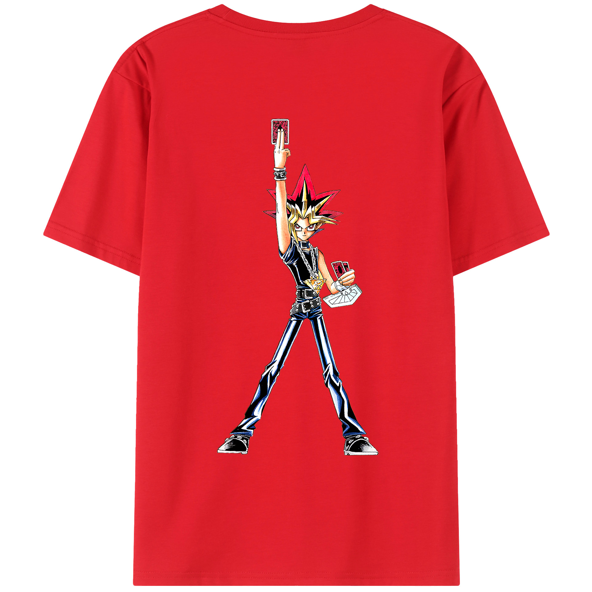 （画像用） 遊☆戯☆王 Yu-Gi-Oh! 綿100％ メンズ半袖Tシャツ（バックプリント） 通気性