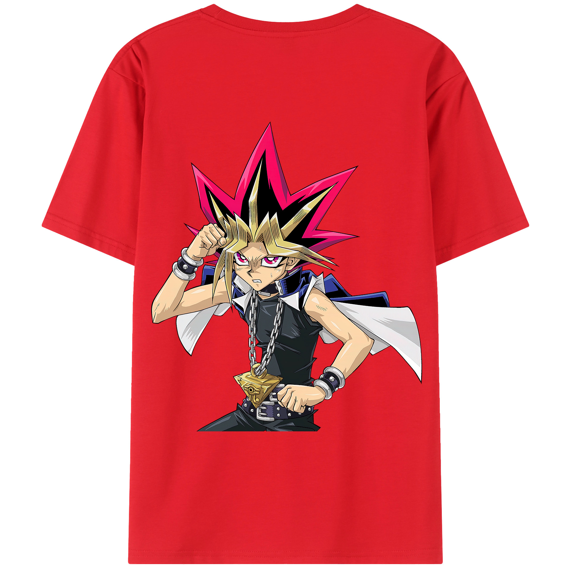 （画像用） 遊☆戯☆王 Yu-Gi-Oh! 綿100％ メンズ半袖Tシャツ（バックプリント） 通気性