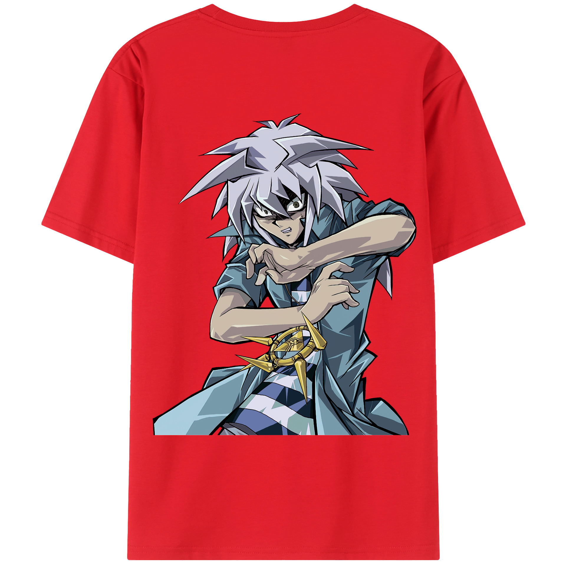 （画像用） 遊☆戯☆王 Yu-Gi-Oh! 綿100％ メンズ半袖Tシャツ（バックプリント） 通気性