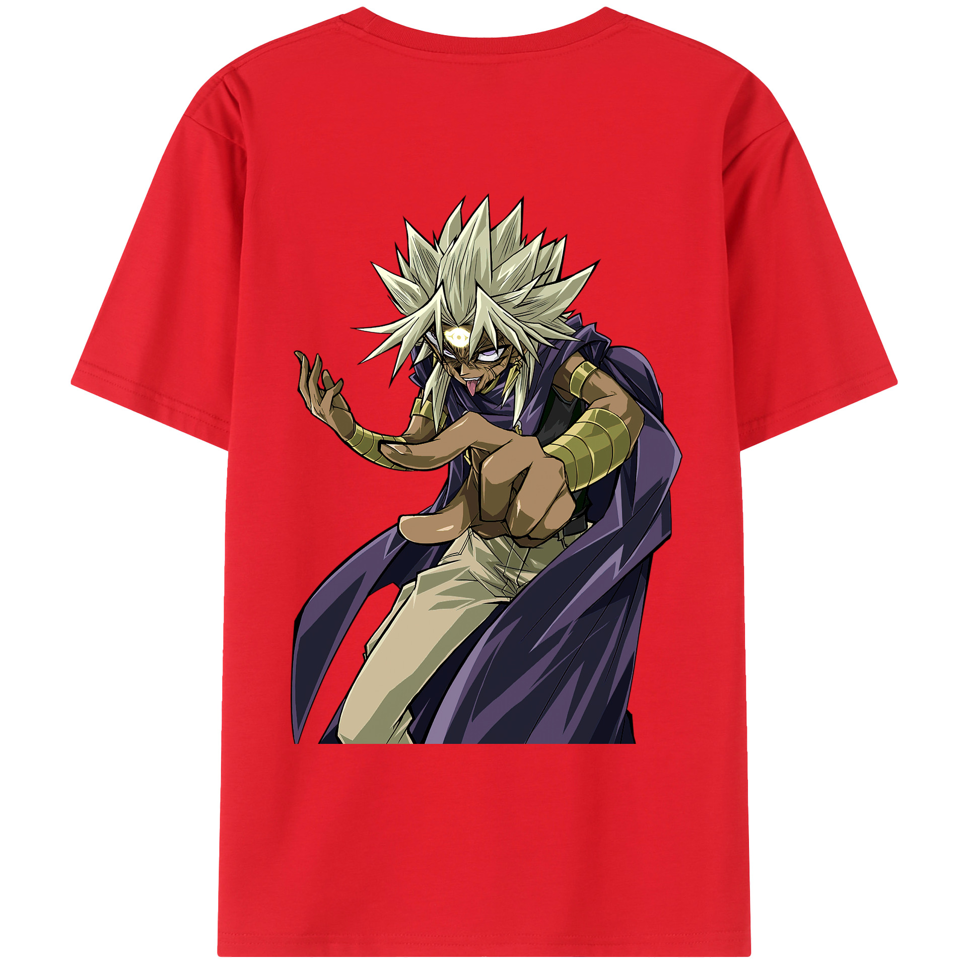 （画像用） 遊☆戯☆王 Yu-Gi-Oh! 綿100％ メンズ半袖Tシャツ（バックプリント） 通気性