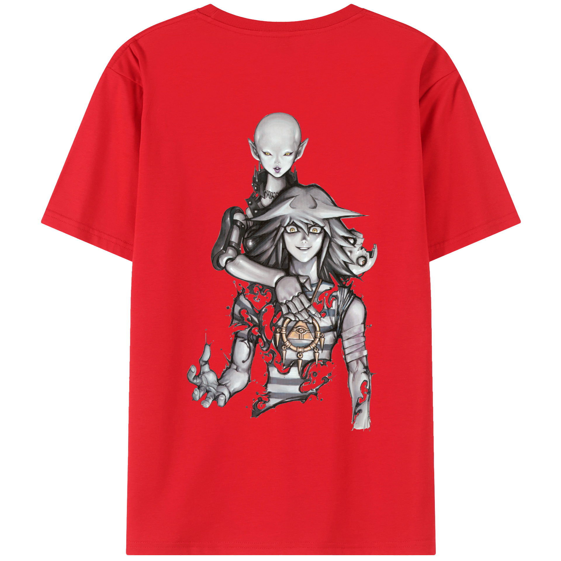 （画像用） 遊☆戯☆王 Yu-Gi-Oh! 綿100％ メンズ半袖Tシャツ（バックプリント） 通気性