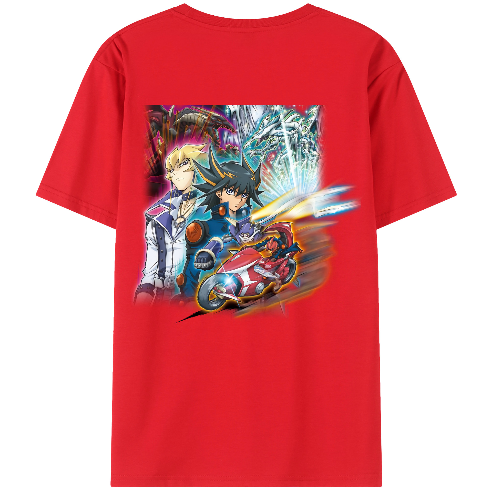 （画像用） 遊☆戯☆王 Yu-Gi-Oh! 綿100％ メンズ半袖Tシャツ（バックプリント） 通気性