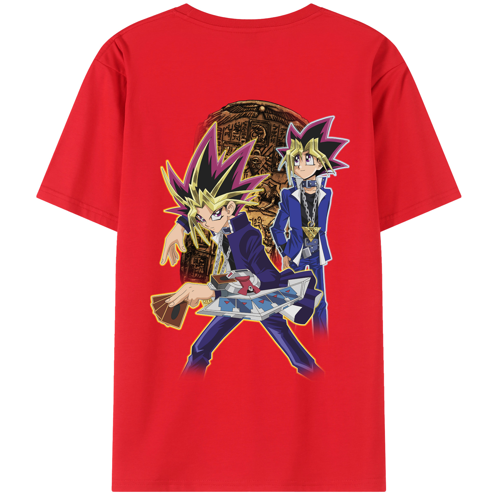 （画像用） 遊☆戯☆王 Yu-Gi-Oh! 綿100％ メンズ半袖Tシャツ（バックプリント） 通気性