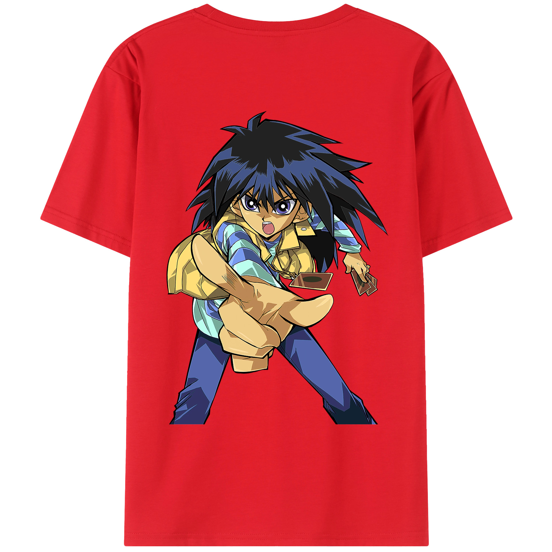 （画像用） 遊☆戯☆王 Yu-Gi-Oh! 綿100％ メンズ半袖Tシャツ（バックプリント） 通気性