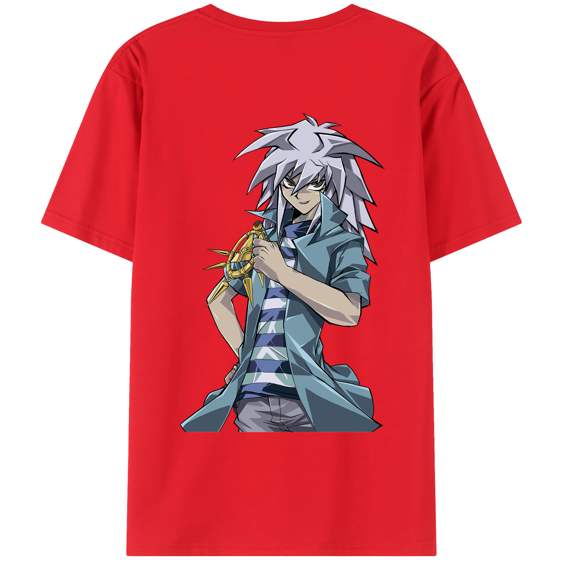 （画像用） 遊☆戯☆王 Yu-Gi-Oh! 綿100％ メンズ半袖Tシャツ（バックプリント） 通気性