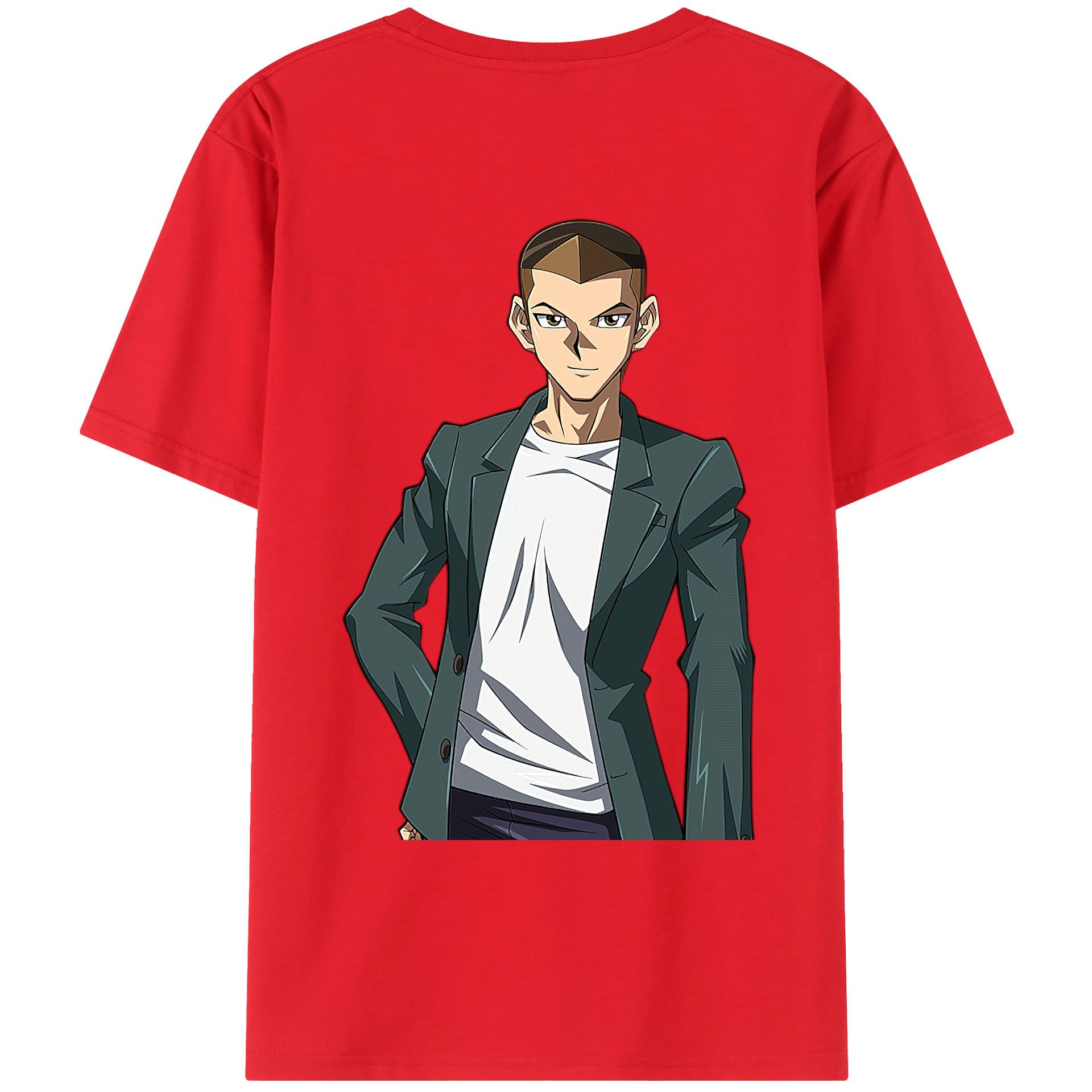 （画像用） 遊☆戯☆王 Yu-Gi-Oh! 綿100％ メンズ半袖Tシャツ（バックプリント） 通気性