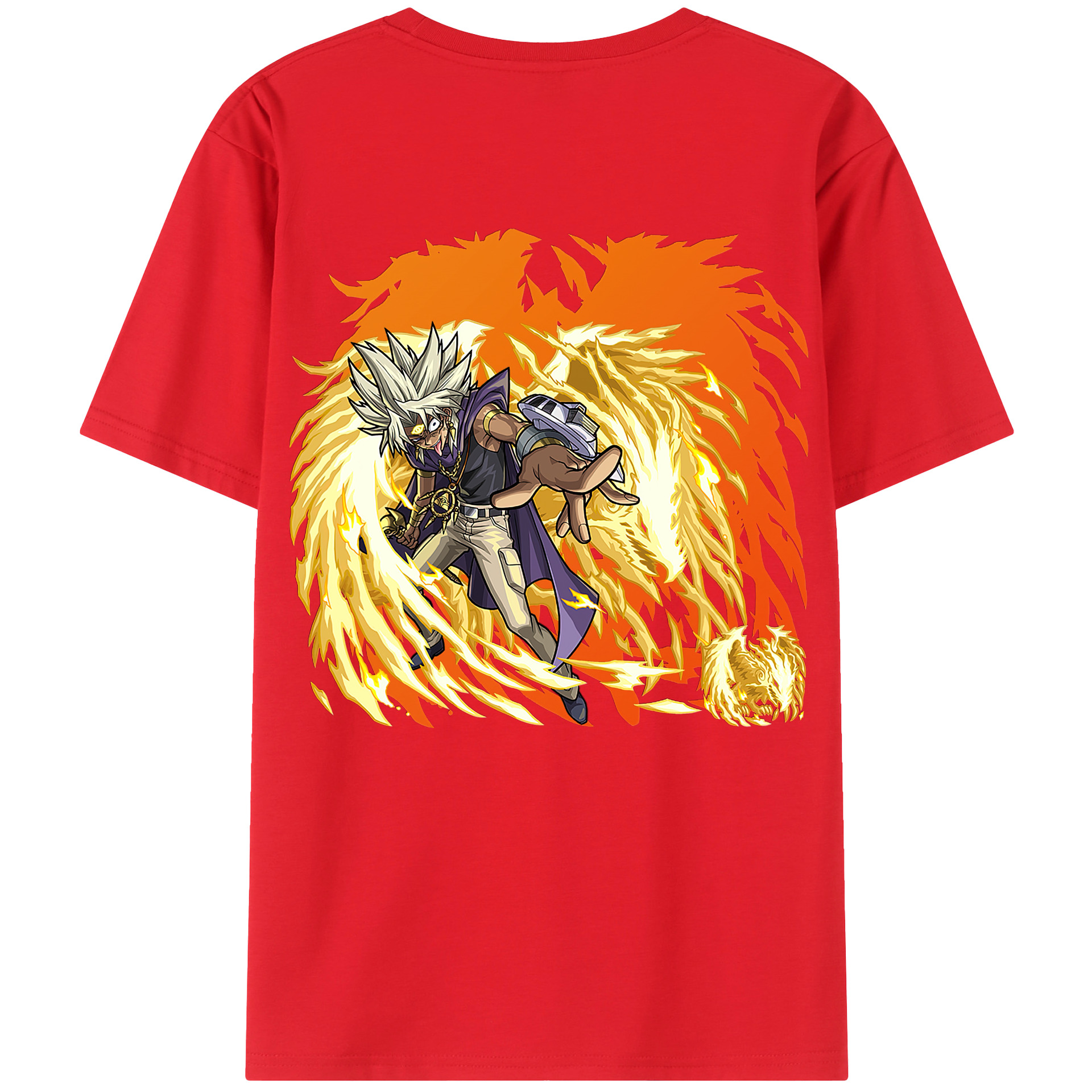 （画像用） 遊☆戯☆王 Yu-Gi-Oh! 綿100％ メンズ半袖Tシャツ（バックプリント） 通気性
