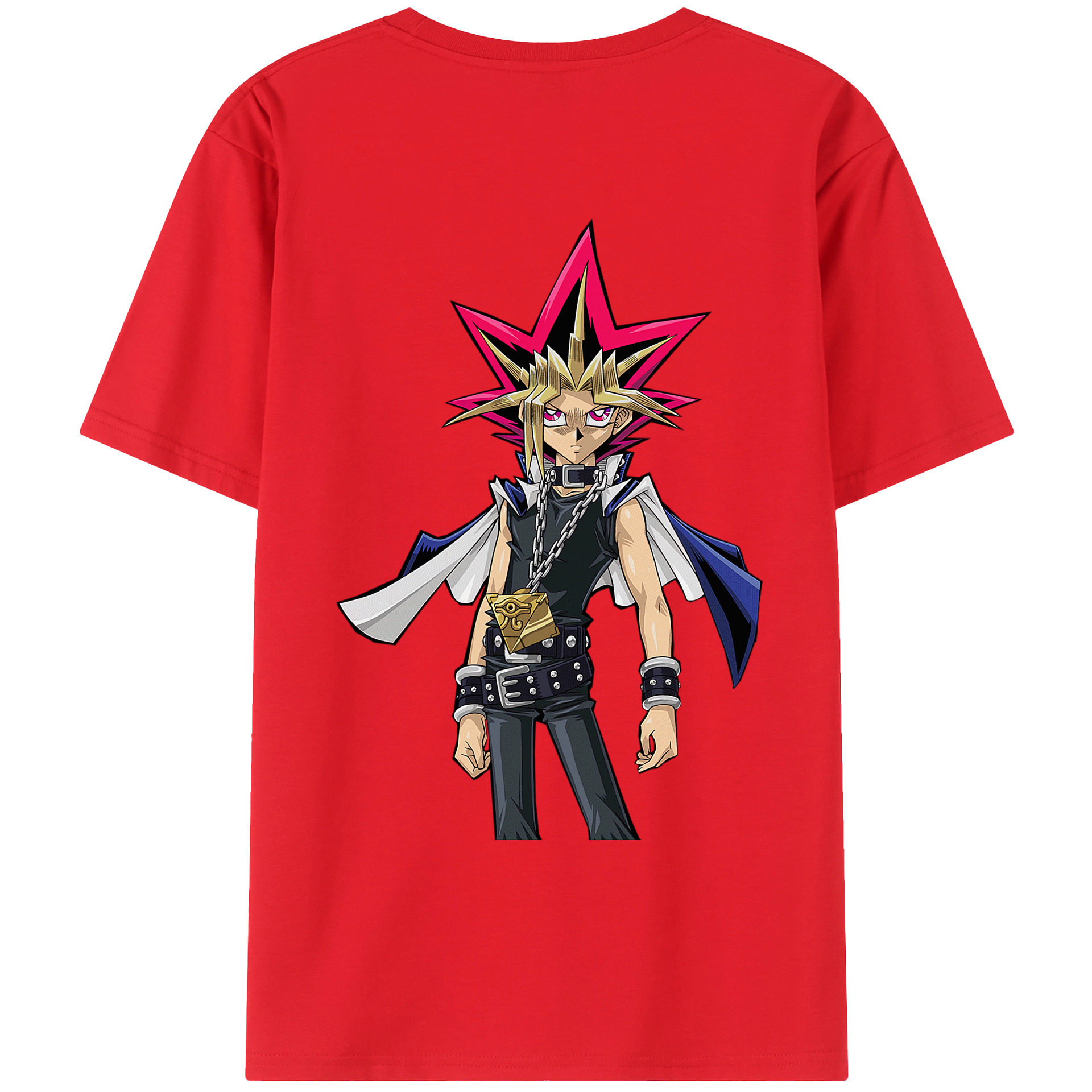 （画像用） 遊☆戯☆王 Yu-Gi-Oh! 綿100％ メンズ半袖Tシャツ（バックプリント） 通気性