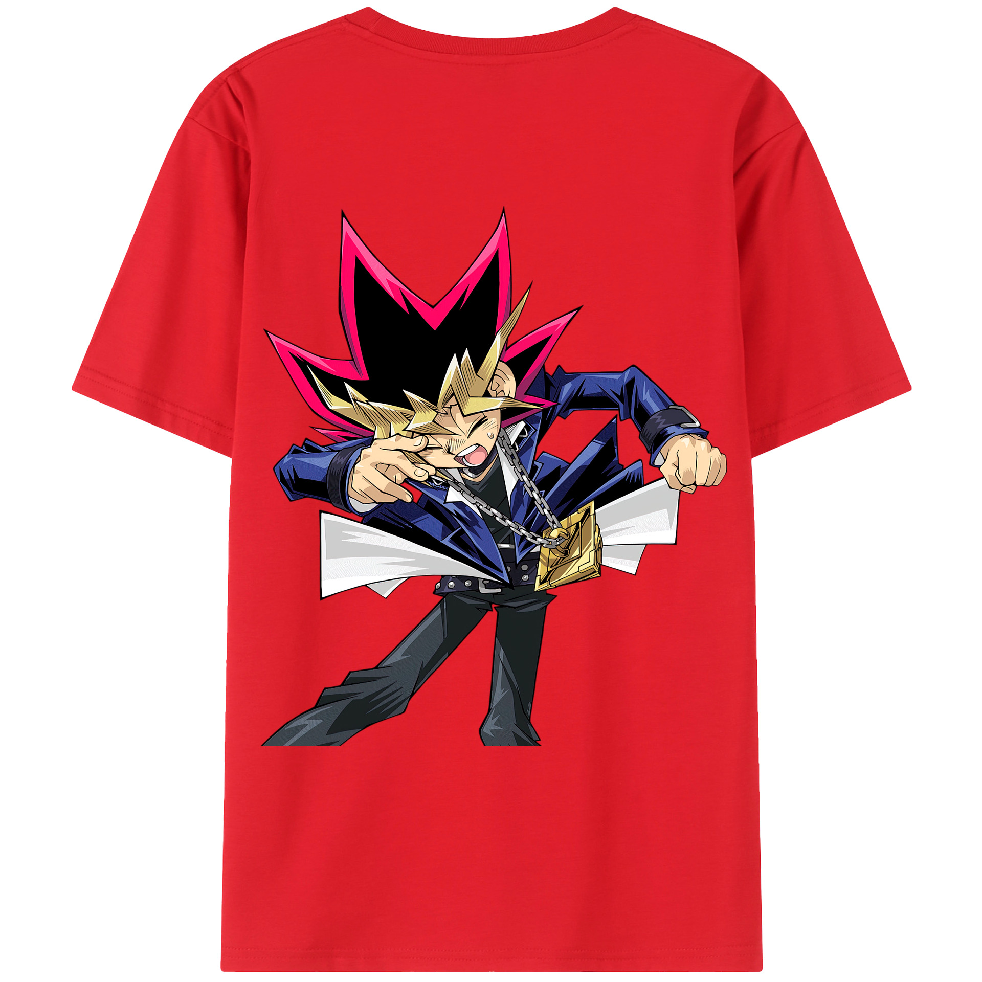 （画像用） 遊☆戯☆王 Yu-Gi-Oh! 綿100％ メンズ半袖Tシャツ（バックプリント） 通気性