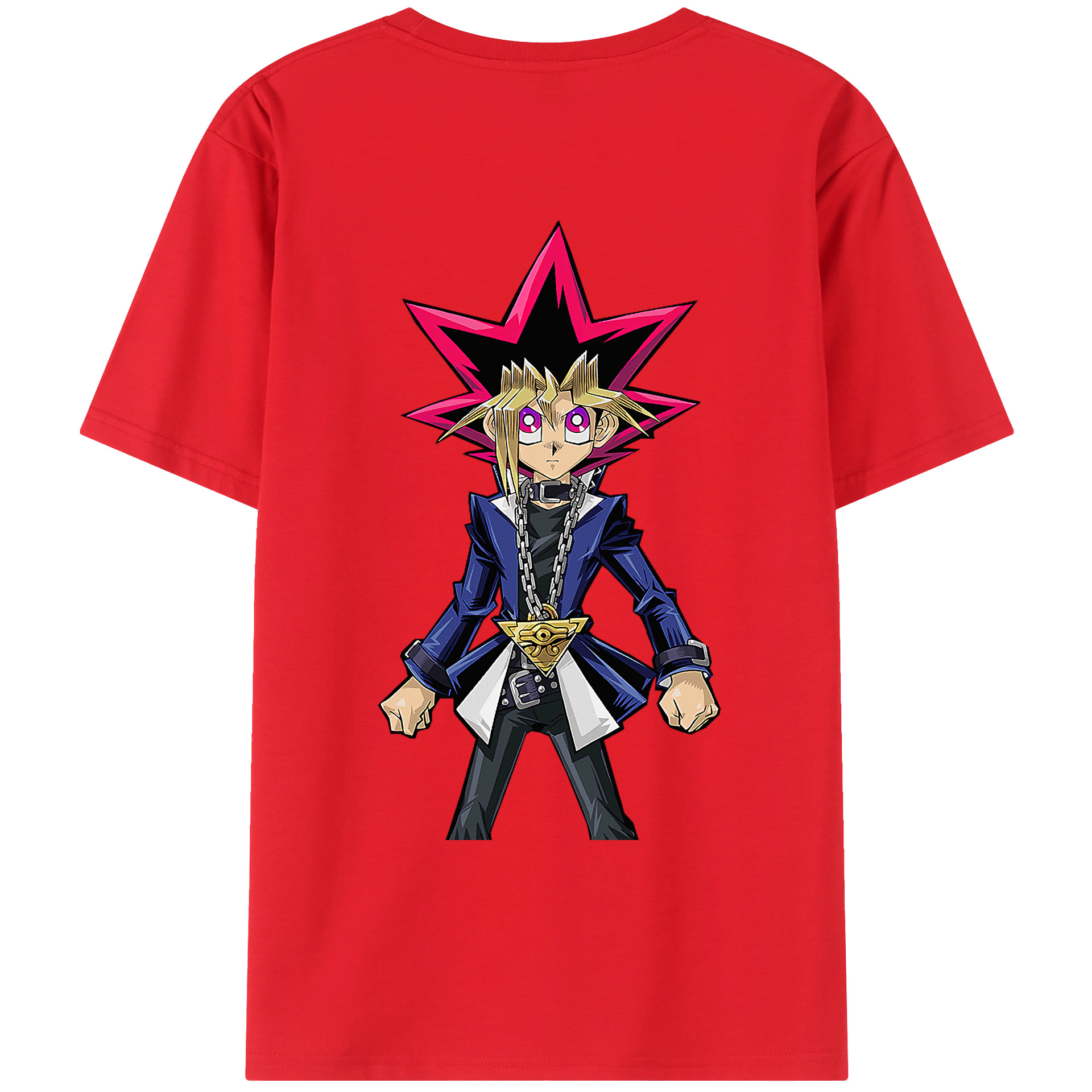 （画像用） 遊☆戯☆王 Yu-Gi-Oh! 綿100％ メンズ半袖Tシャツ（バックプリント） 通気性