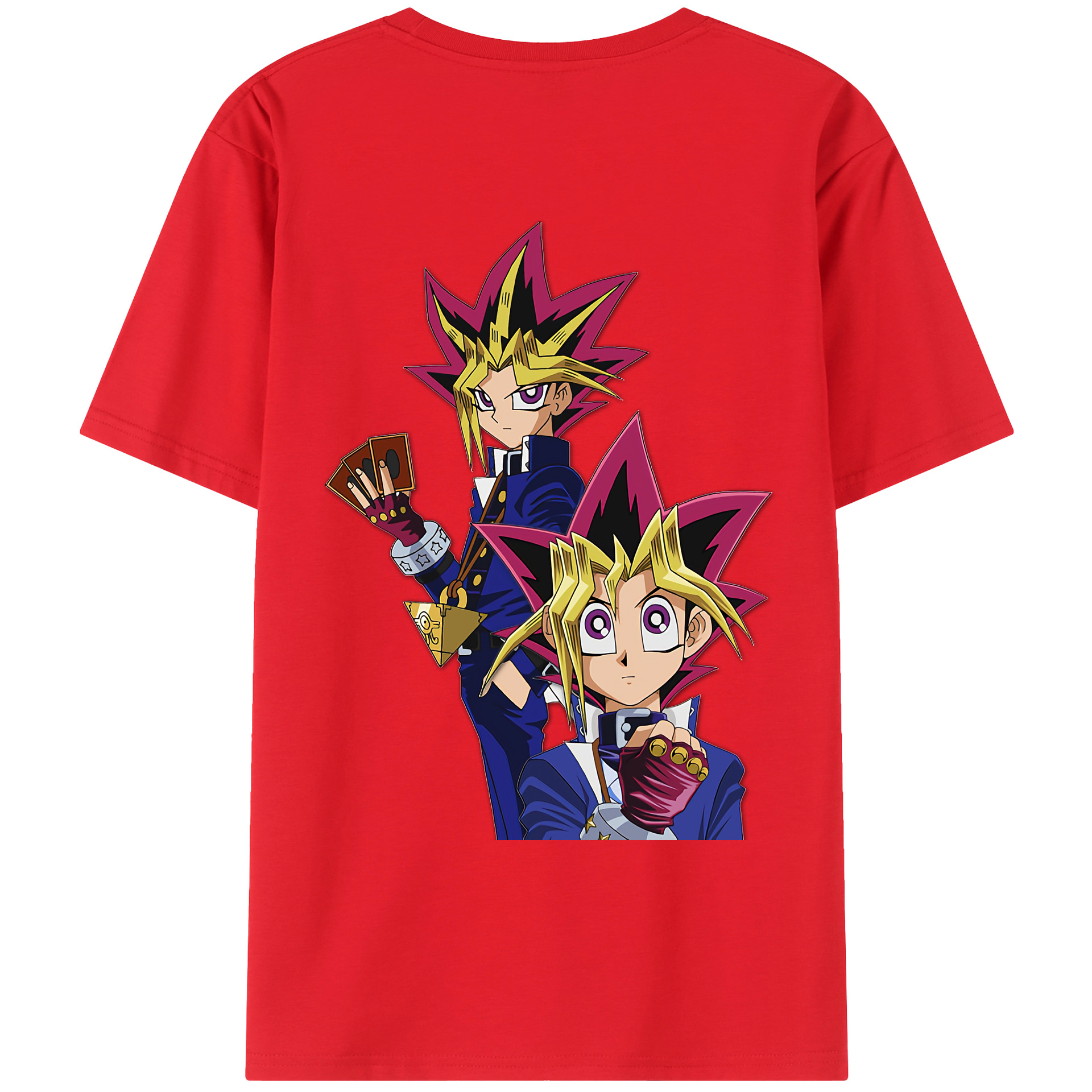 （画像用） 遊☆戯☆王 Yu-Gi-Oh! 綿100％ メンズ半袖Tシャツ（バックプリント） 通気性