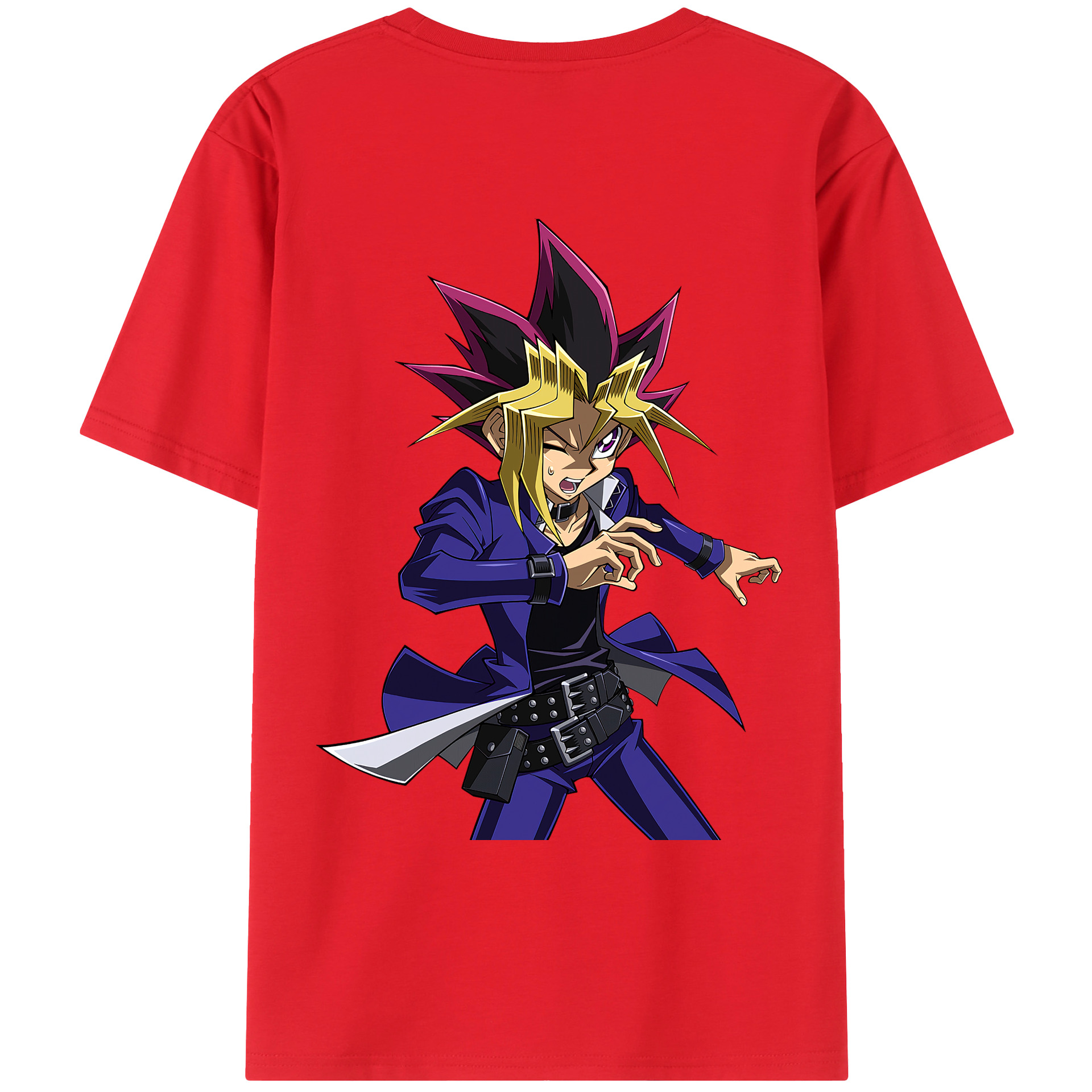 （画像用） 遊☆戯☆王 Yu-Gi-Oh! 綿100％ メンズ半袖Tシャツ（バックプリント） 通気性