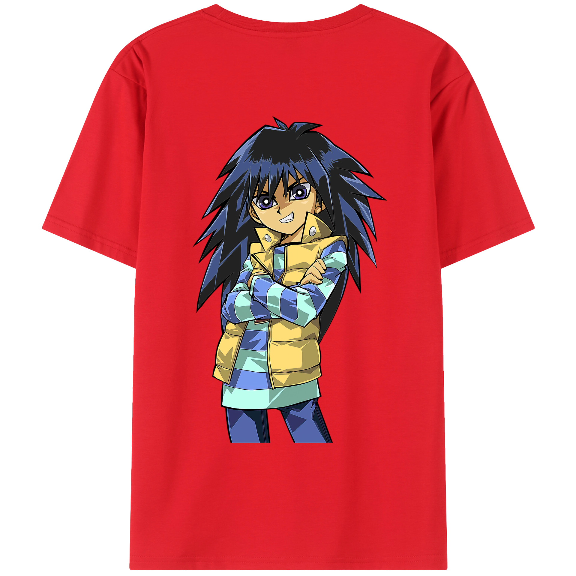 （画像用） 遊☆戯☆王 Yu-Gi-Oh! 綿100％ メンズ半袖Tシャツ（バックプリント） 通気性