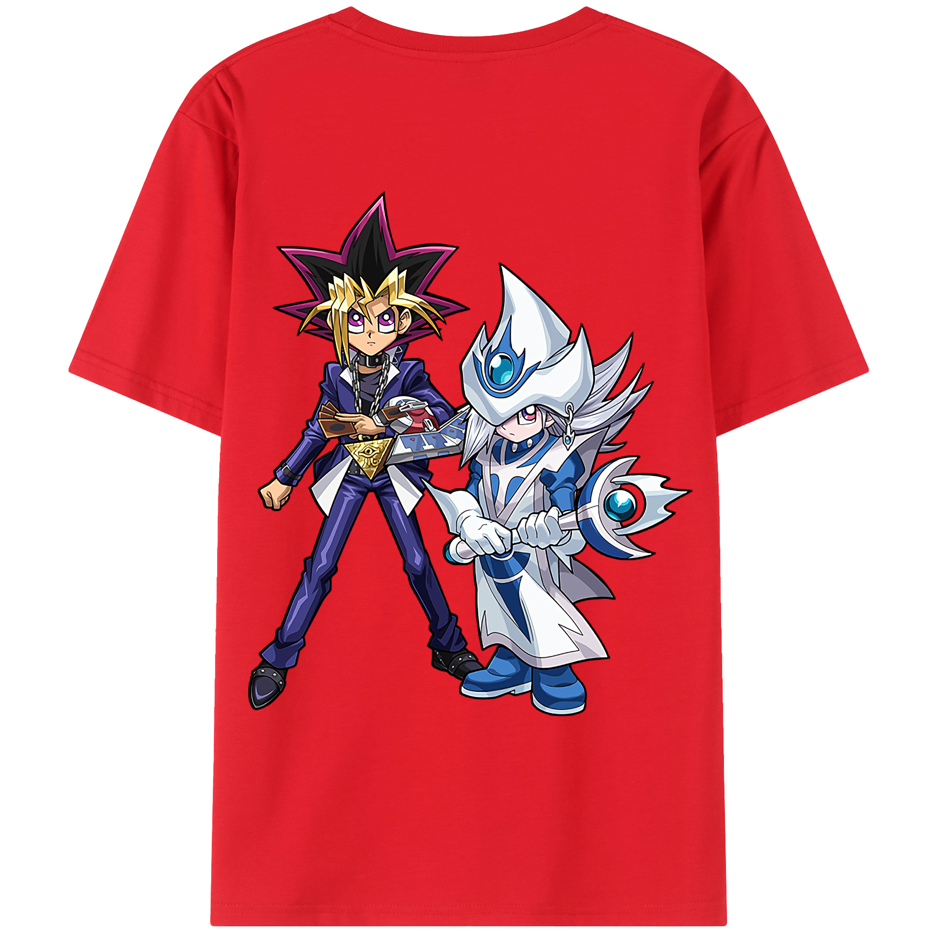 （画像用） 遊☆戯☆王 Yu-Gi-Oh! 綿100％ メンズ半袖Tシャツ（バックプリント） 通気性