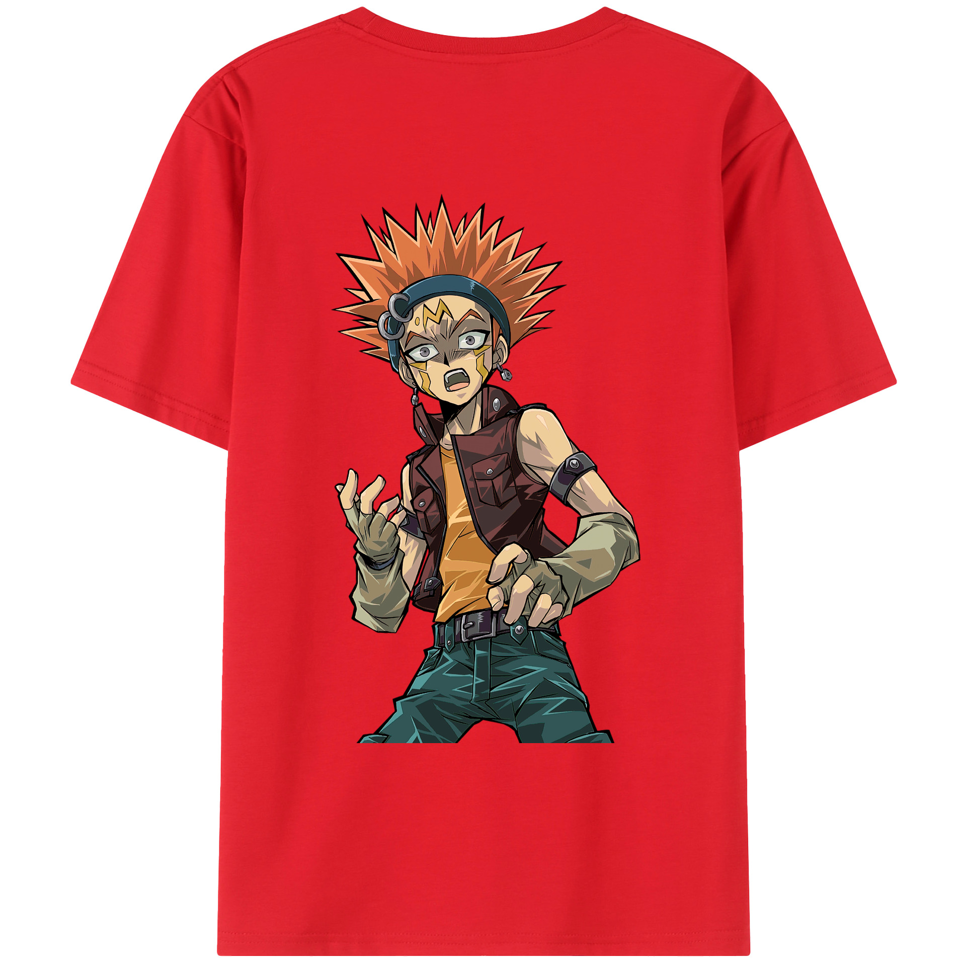 （画像用） 遊☆戯☆王 Yu-Gi-Oh! 綿100％ メンズ半袖Tシャツ（バックプリント） 通気性