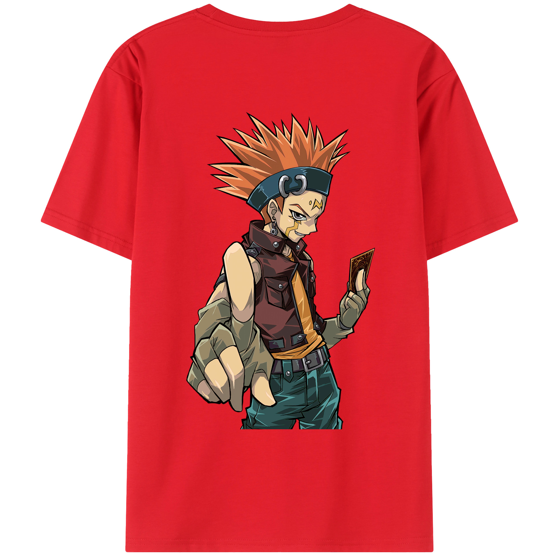 （画像用） 遊☆戯☆王 Yu-Gi-Oh! 綿100％ メンズ半袖Tシャツ（バックプリント） 通気性