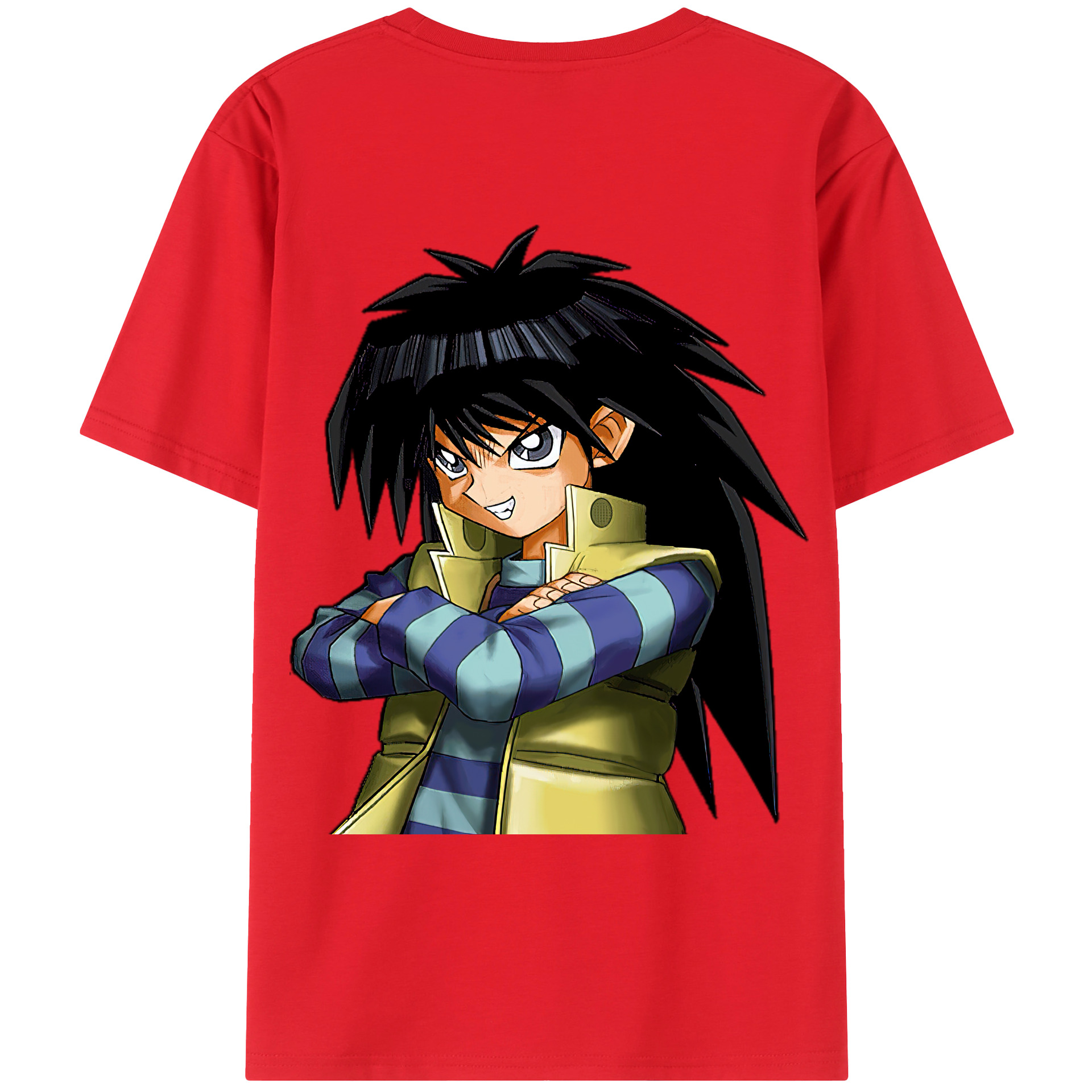 （画像用） 遊☆戯☆王 Yu-Gi-Oh! 綿100％ メンズ半袖Tシャツ（バックプリント） 通気性