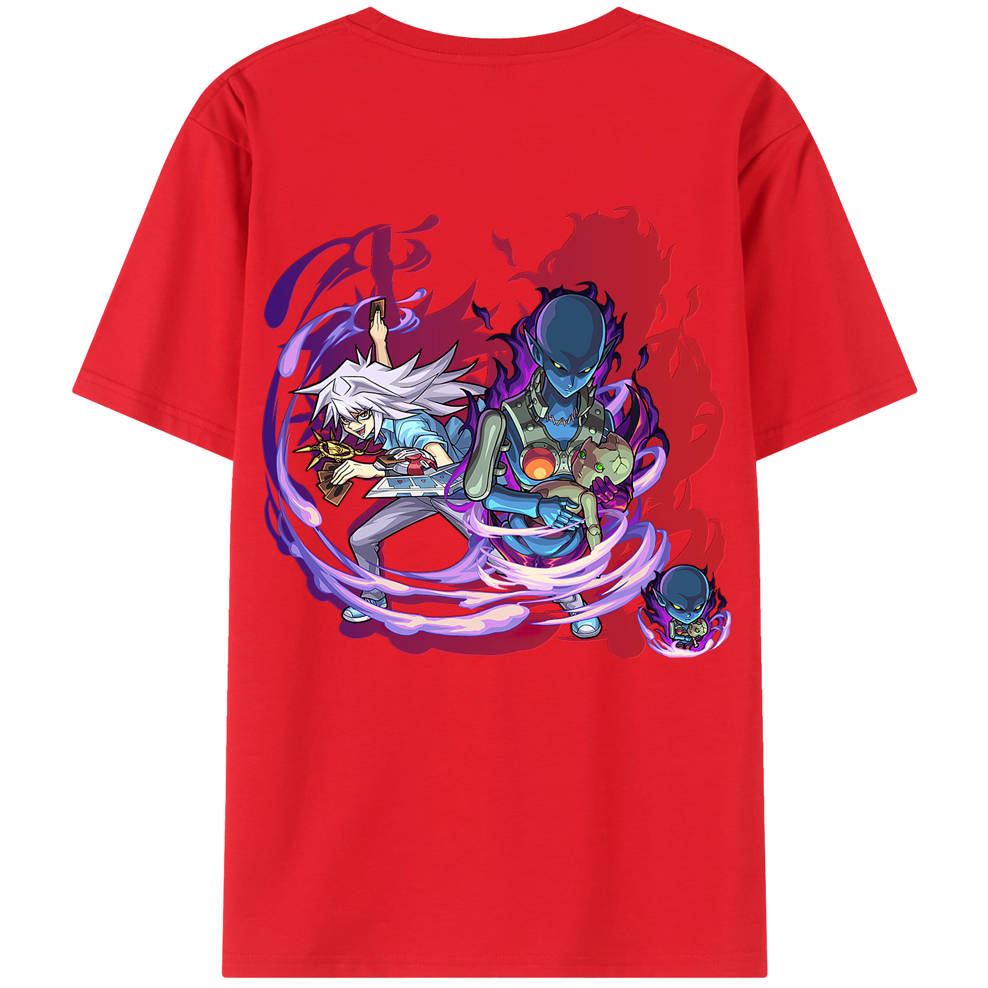 （画像用） 遊☆戯☆王 Yu-Gi-Oh! 綿100％ メンズ半袖Tシャツ（バックプリント） 通気性
