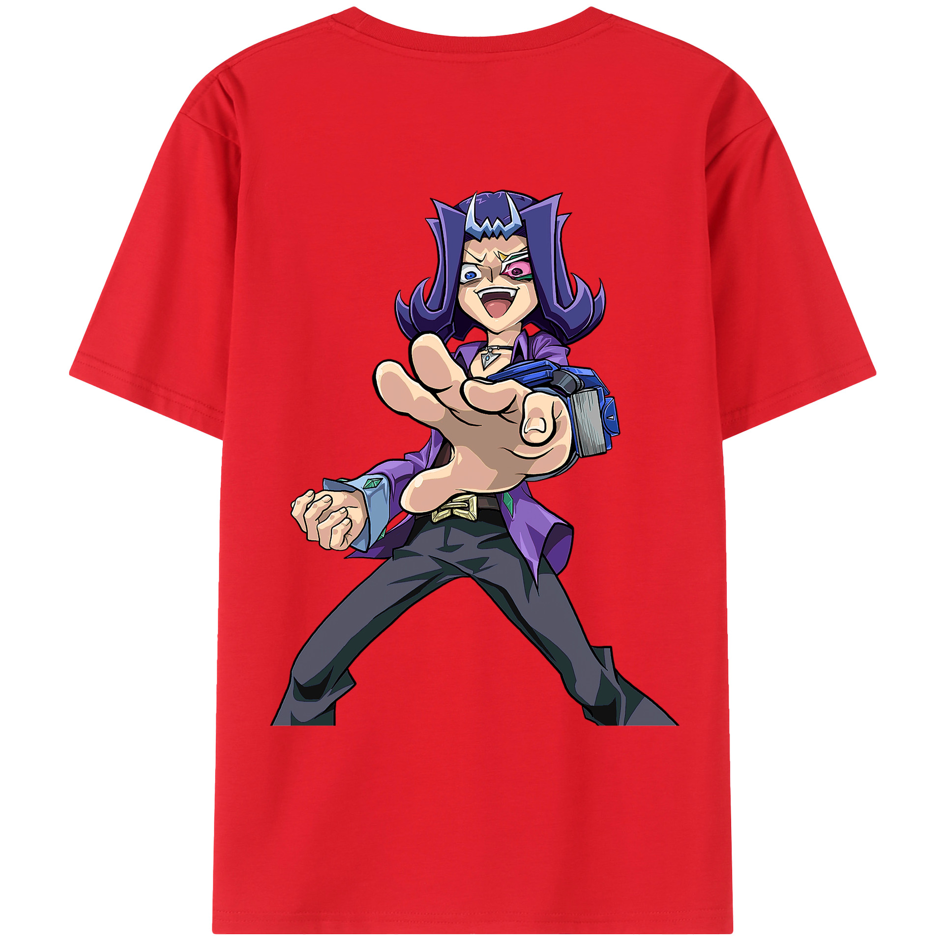（画像用） 遊☆戯☆王 Yu-Gi-Oh! 綿100％ メンズ半袖Tシャツ（バックプリント） 通気性