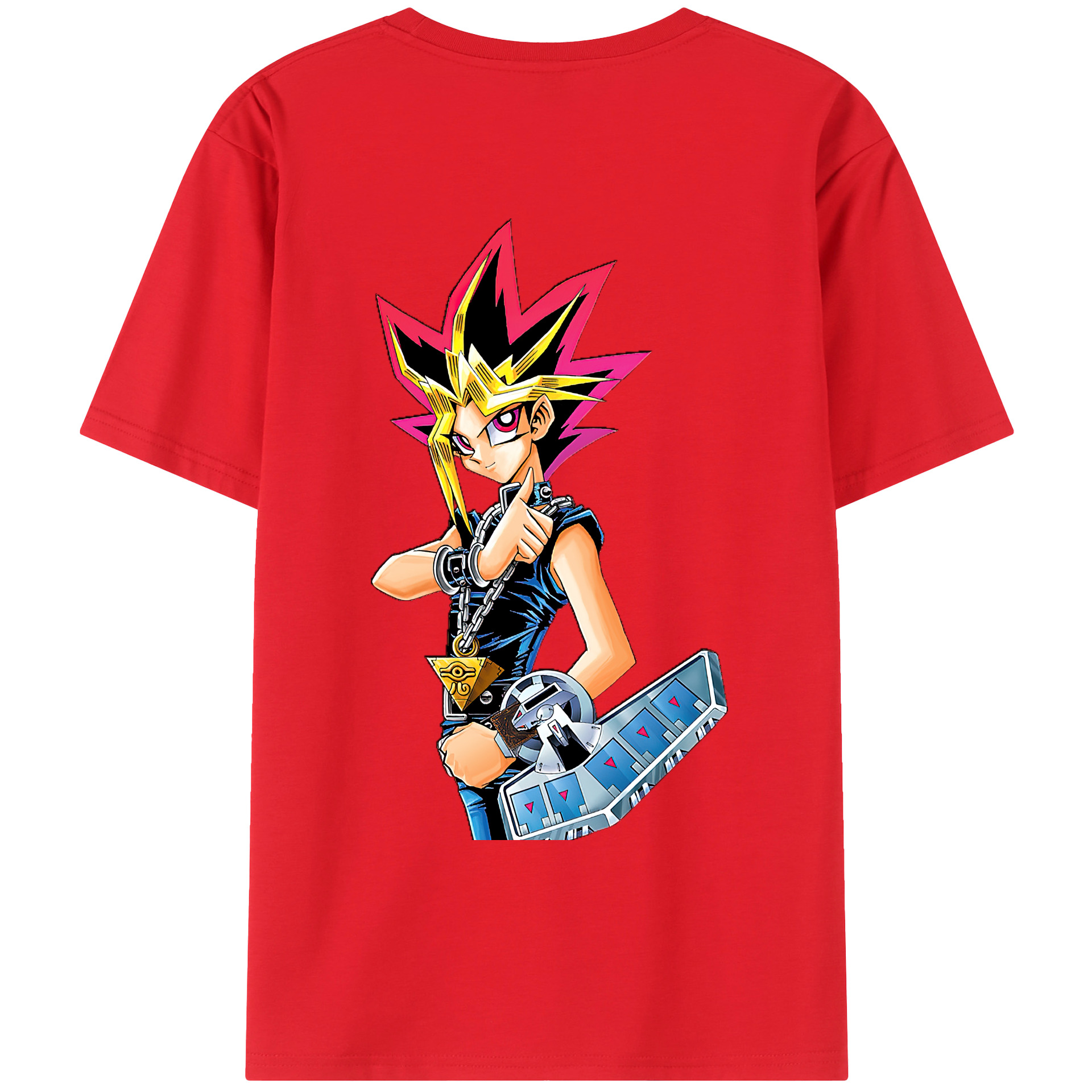 （画像用） 遊☆戯☆王 Yu-Gi-Oh! 綿100％ メンズ半袖Tシャツ（バックプリント） 通気性