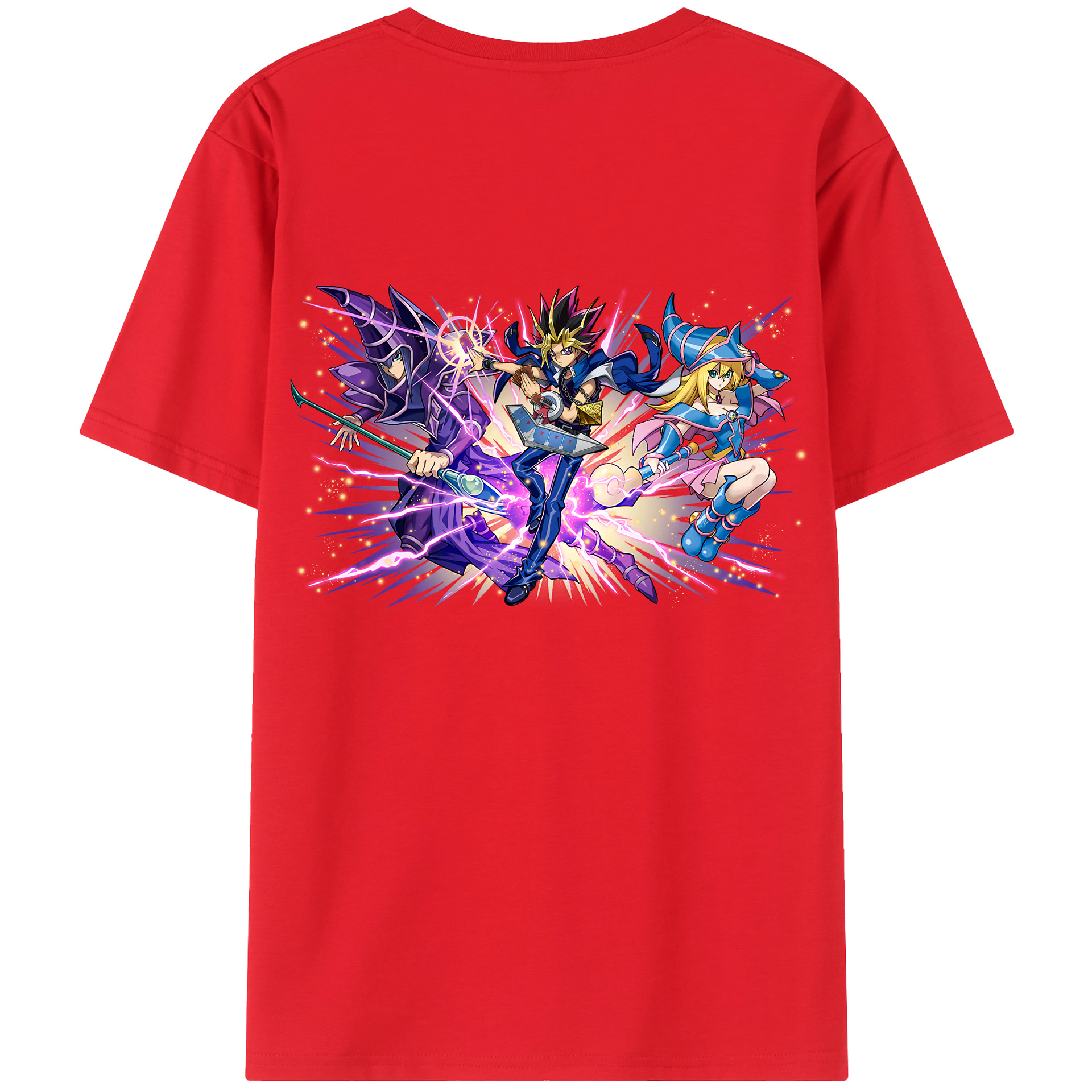 （画像用） 遊☆戯☆王 Yu-Gi-Oh! 綿100％ メンズ半袖Tシャツ（バックプリント） 通気性