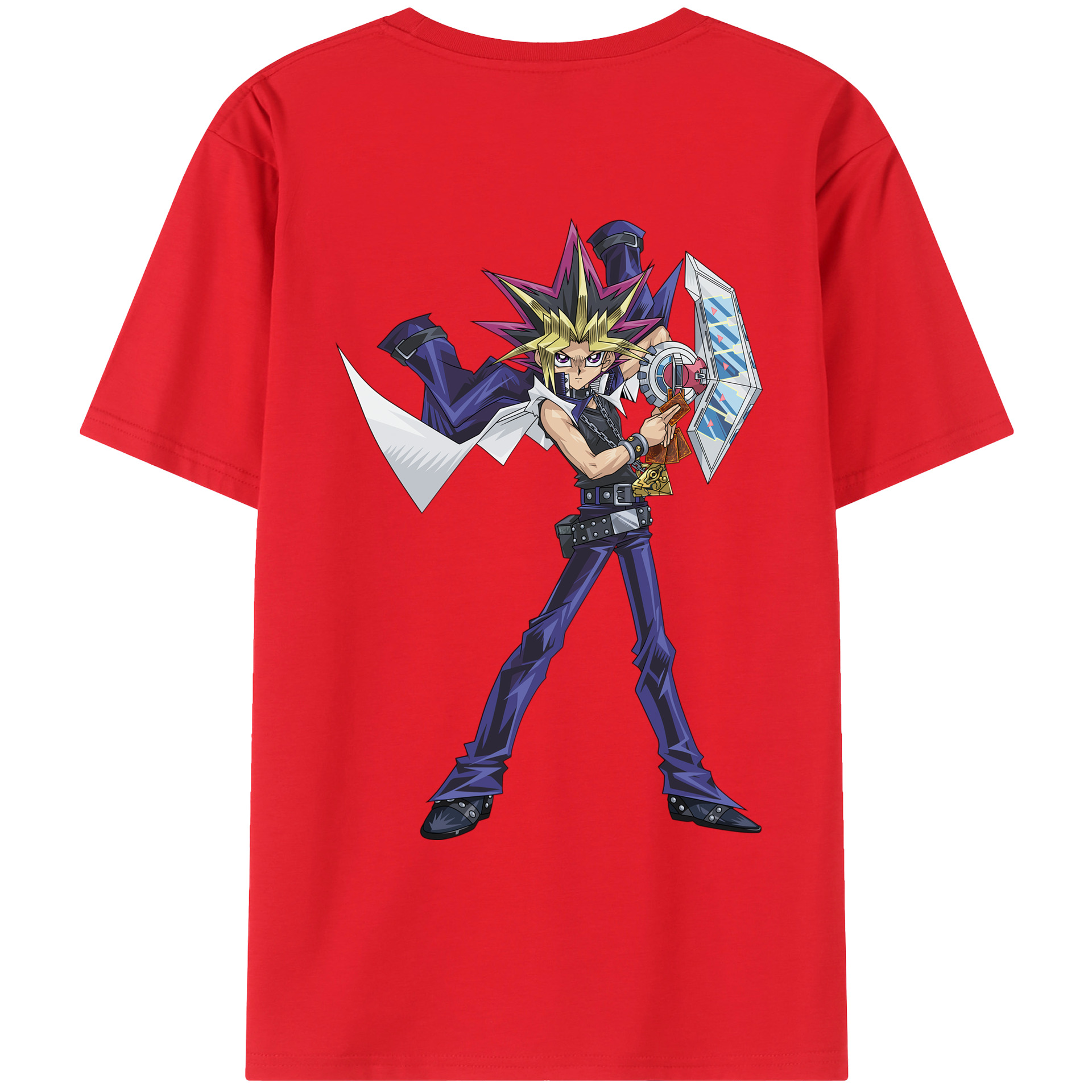 （画像用） 遊☆戯☆王 Yu-Gi-Oh! 綿100％ メンズ半袖Tシャツ（バックプリント） 通気性