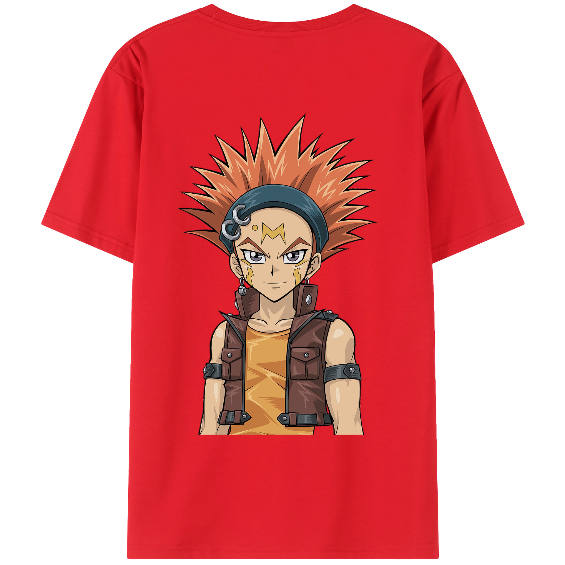 （画像用） 遊☆戯☆王 Yu-Gi-Oh! 綿100％ メンズ半袖Tシャツ（バックプリント） 通気性