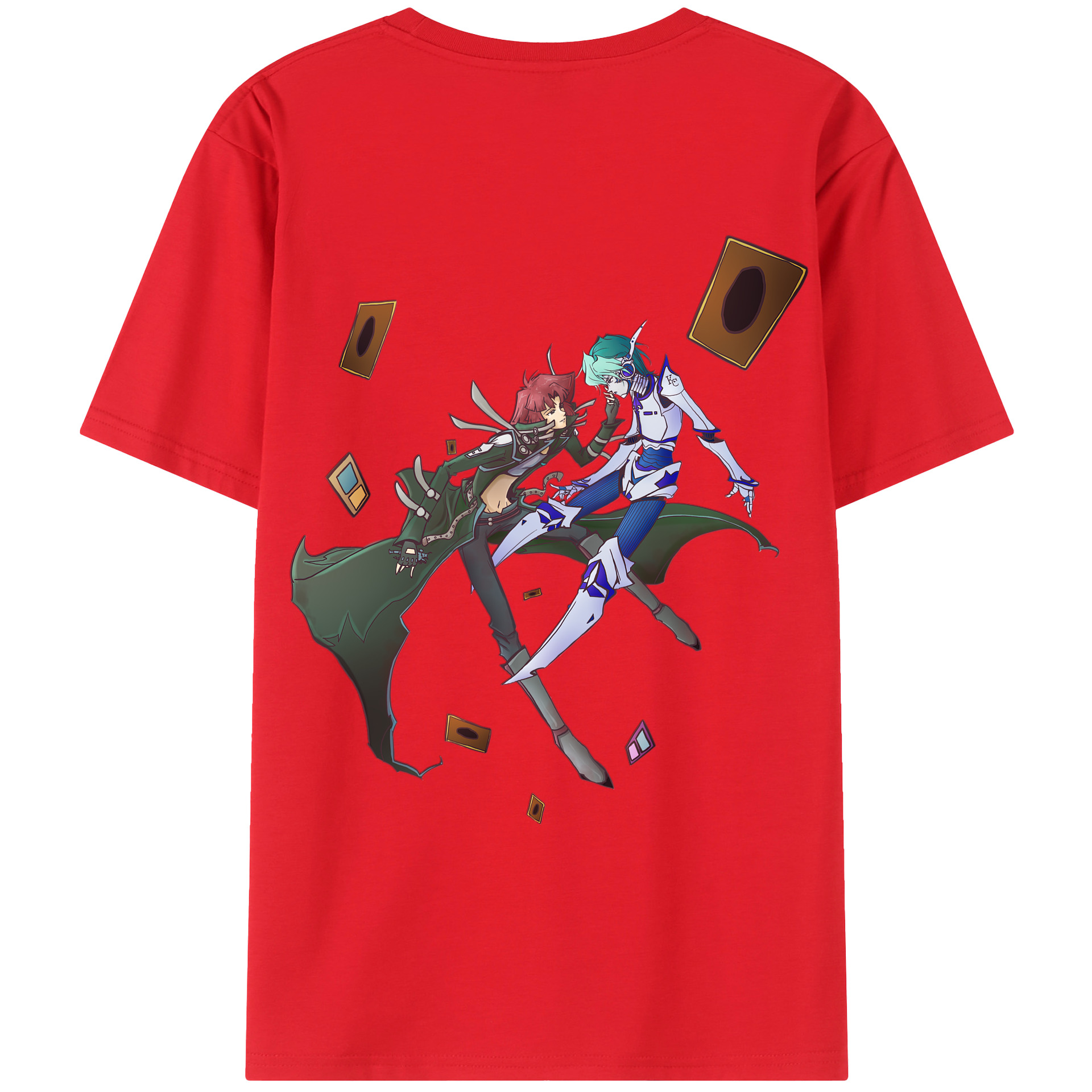 （画像用） 遊☆戯☆王 Yu-Gi-Oh! 綿100％ メンズ半袖Tシャツ（バックプリント） 通気性