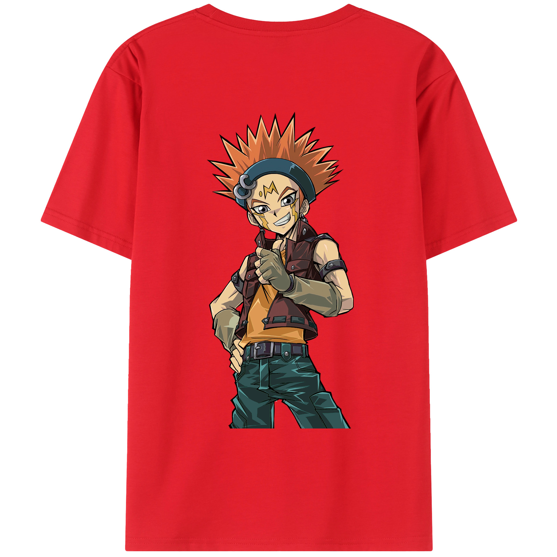 （画像用） 遊☆戯☆王 Yu-Gi-Oh! 綿100％ メンズ半袖Tシャツ（バックプリント） 通気性