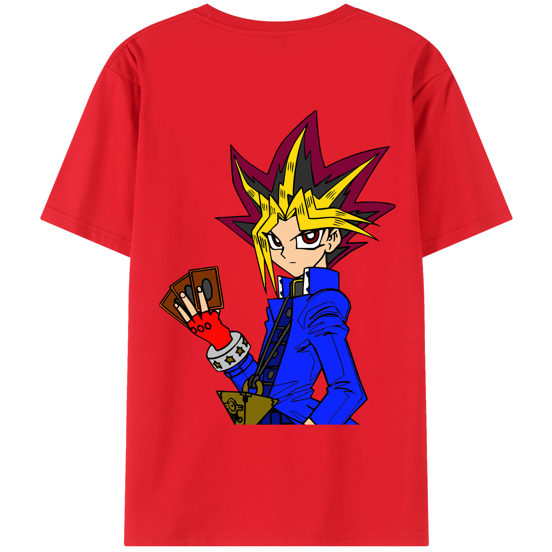（画像用） 遊☆戯☆王 Yu-Gi-Oh! 綿100％ メンズ半袖Tシャツ（バックプリント） 通気性