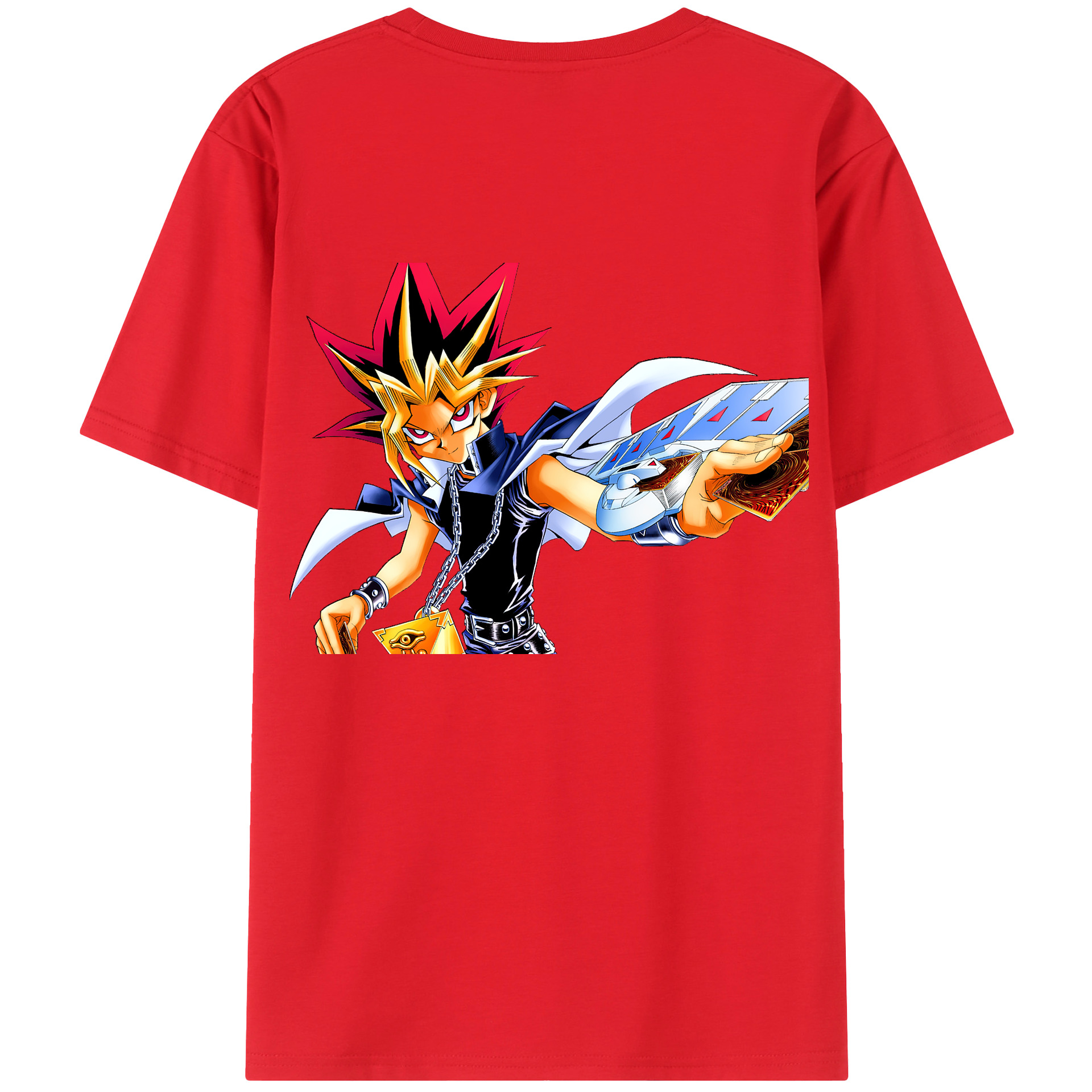 （画像用） 遊☆戯☆王 Yu-Gi-Oh! 綿100％ メンズ半袖Tシャツ（バックプリント） 通気性