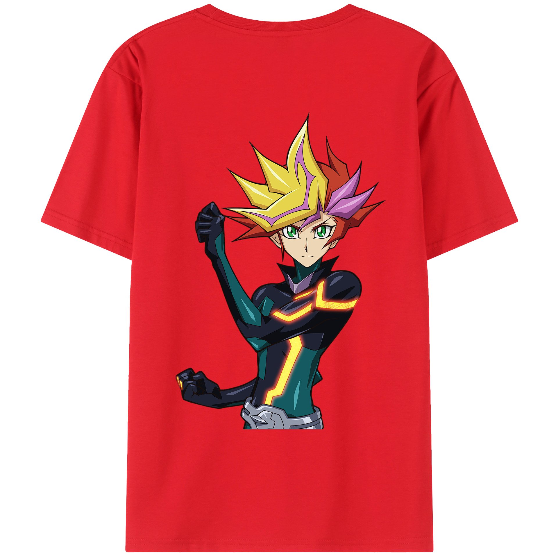 （画像用） 遊☆戯☆王 Yu-Gi-Oh! 綿100％ メンズ半袖Tシャツ（バックプリント） 通気性