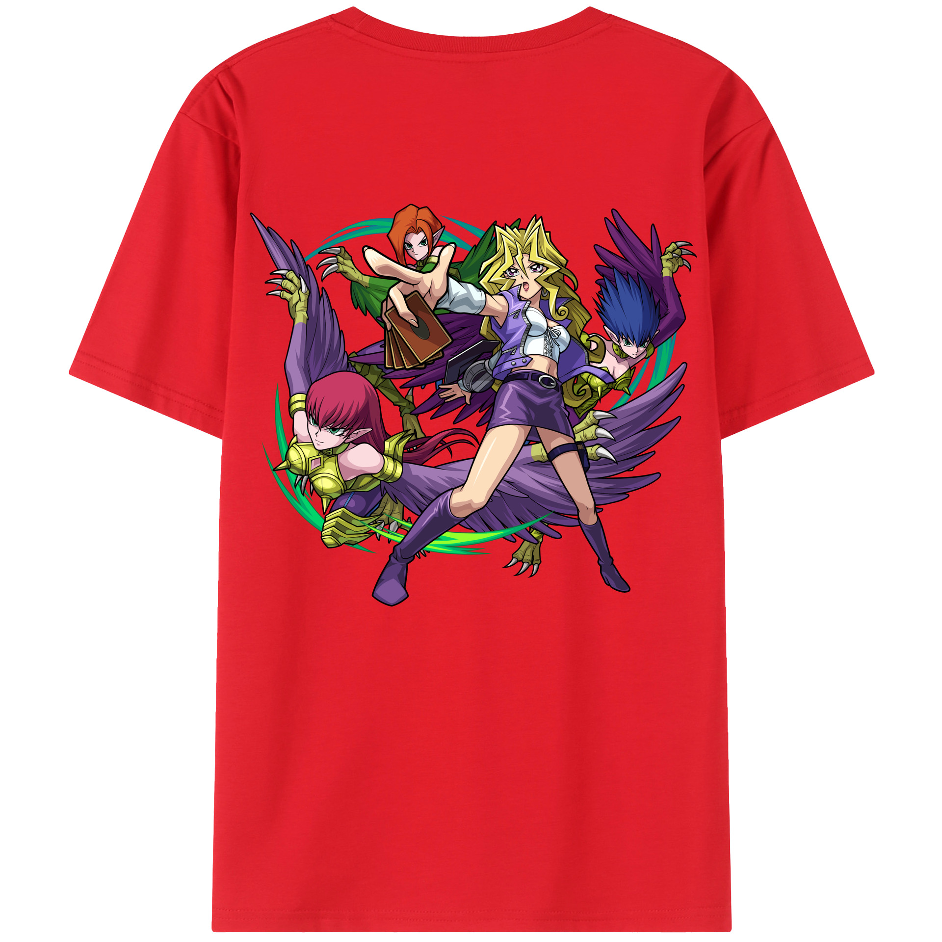 （画像用） 遊☆戯☆王 Yu-Gi-Oh! 綿100％ メンズ半袖Tシャツ（バックプリント） 通気性