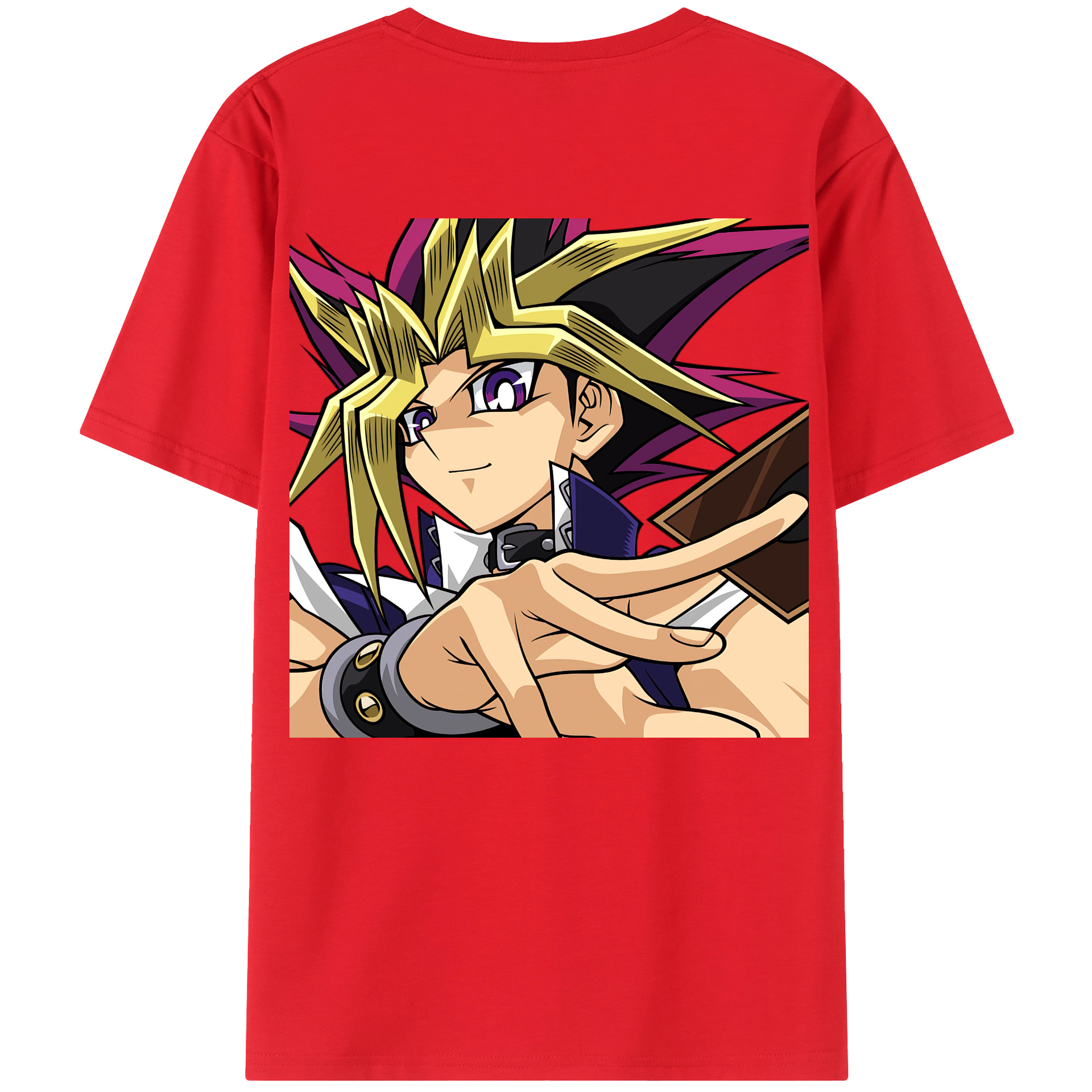 （画像用） 遊☆戯☆王 Yu-Gi-Oh! 綿100％ メンズ半袖Tシャツ（バックプリント） 通気性