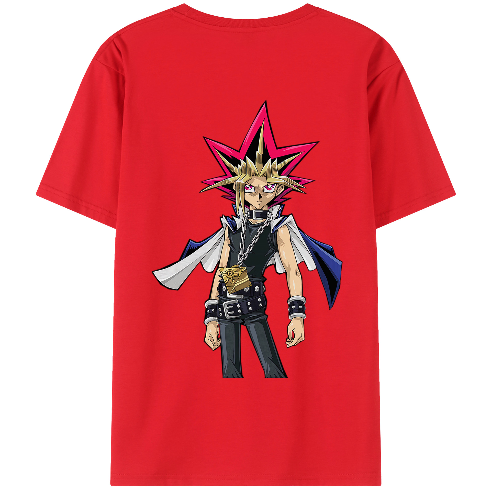 （画像用） 遊☆戯☆王 Yu-Gi-Oh! 綿100％ メンズ半袖Tシャツ（バックプリント） 通気性