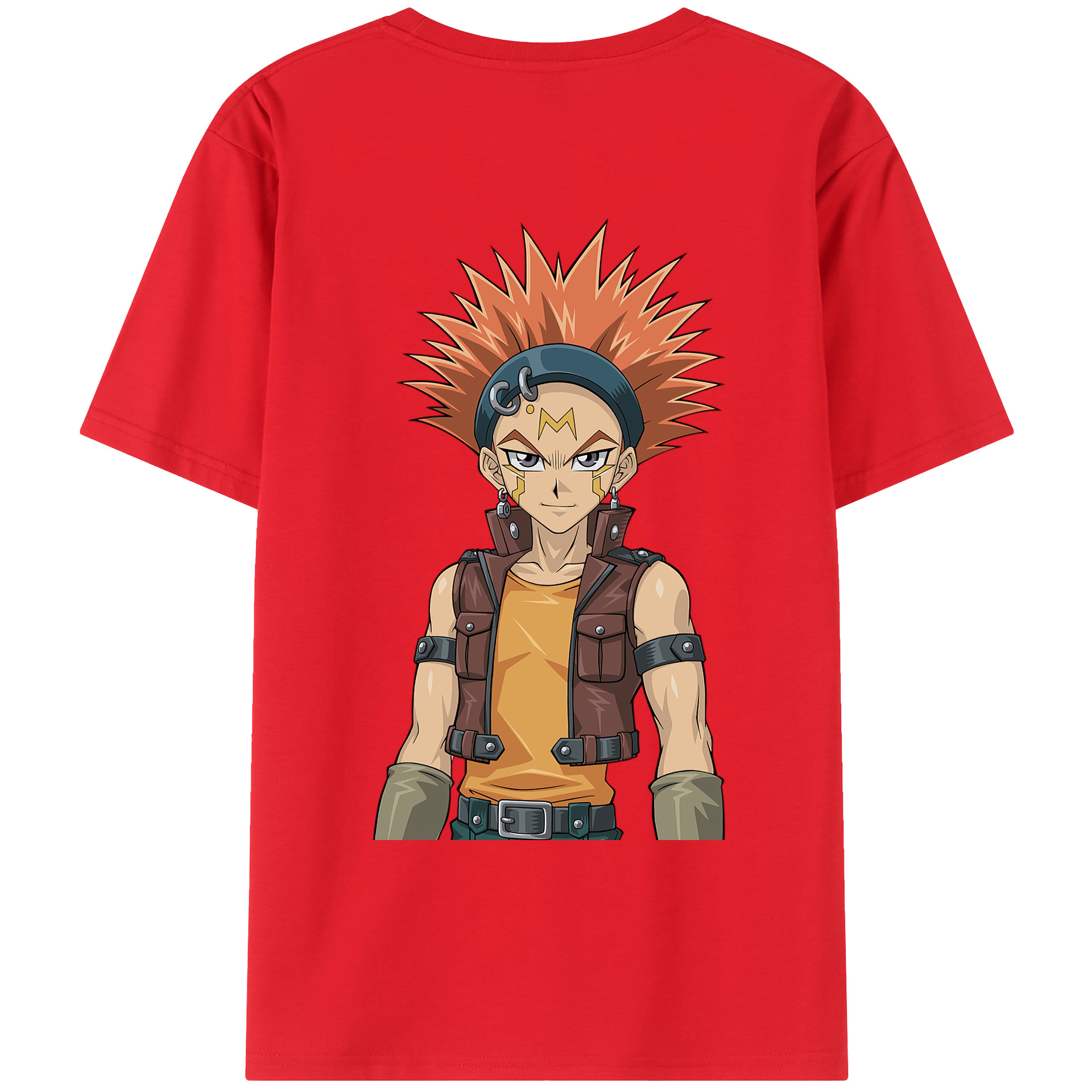 （画像用） 遊☆戯☆王 Yu-Gi-Oh! 綿100％ メンズ半袖Tシャツ（バックプリント） 通気性