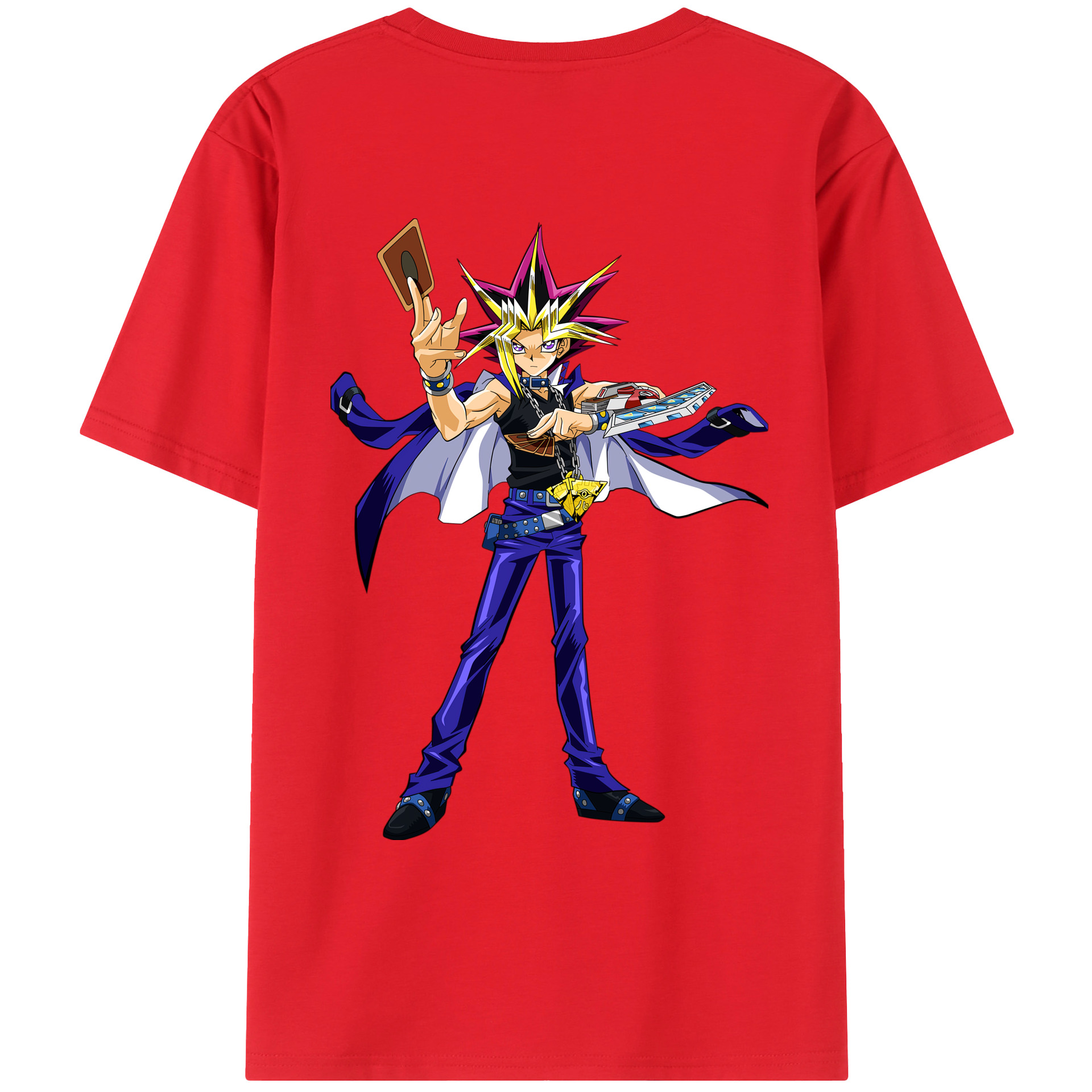 （画像用） 遊☆戯☆王 Yu-Gi-Oh! 綿100％ メンズ半袖Tシャツ（バックプリント） 通気性