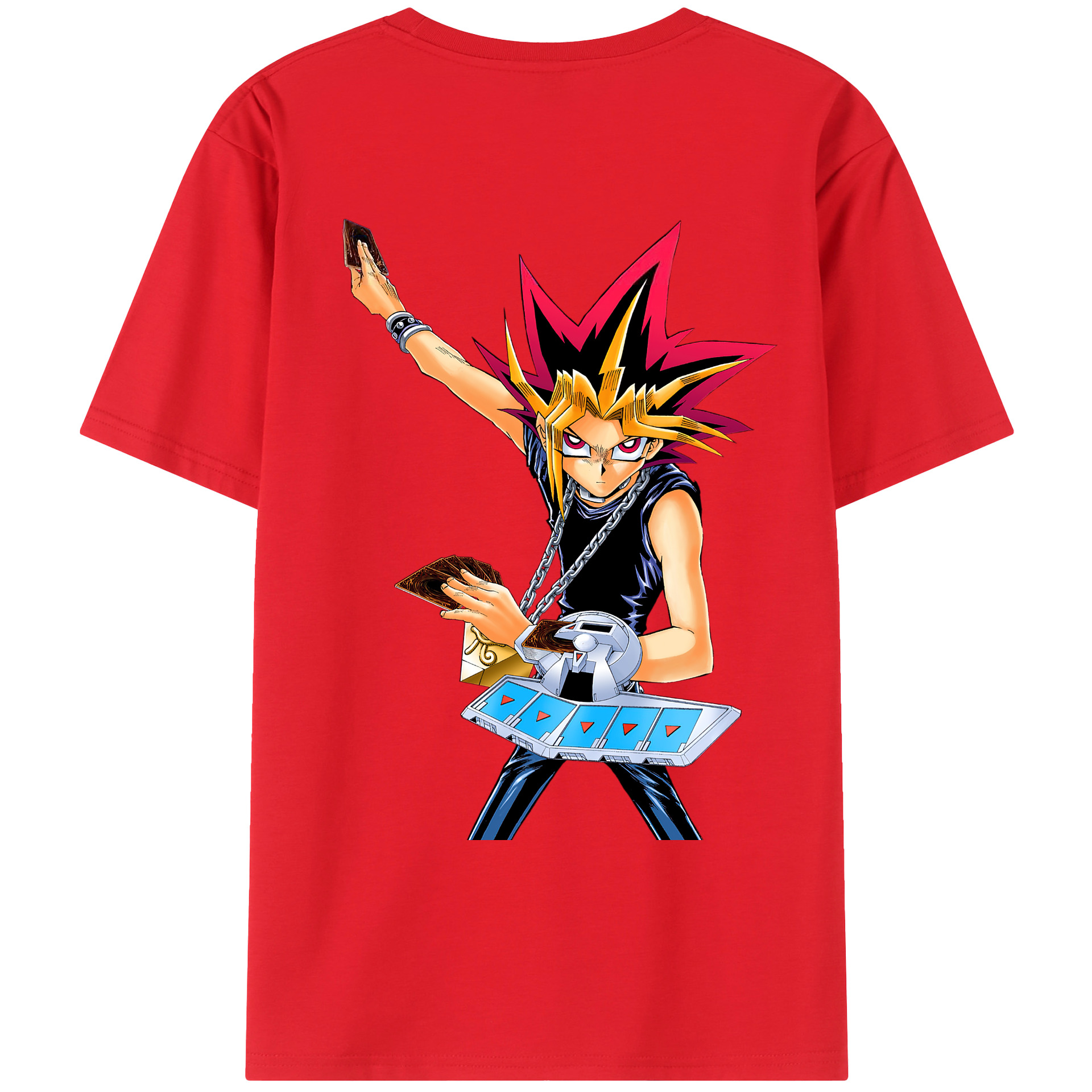 （画像用） 遊☆戯☆王 Yu-Gi-Oh! 綿100％ メンズ半袖Tシャツ（バックプリント） 通気性