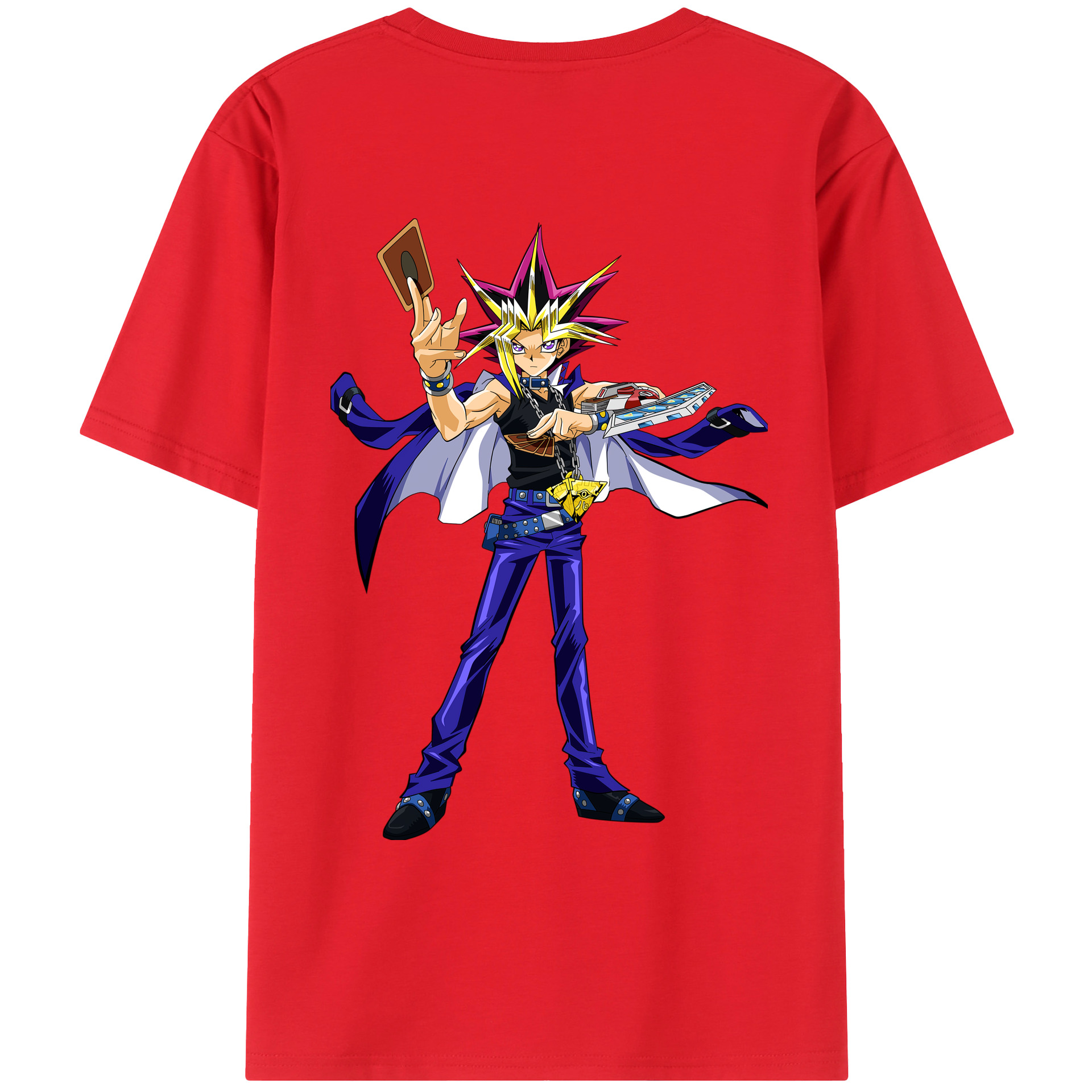 （画像用） 遊☆戯☆王 Yu-Gi-Oh! 綿100％ メンズ半袖Tシャツ（バックプリント） 通気性
