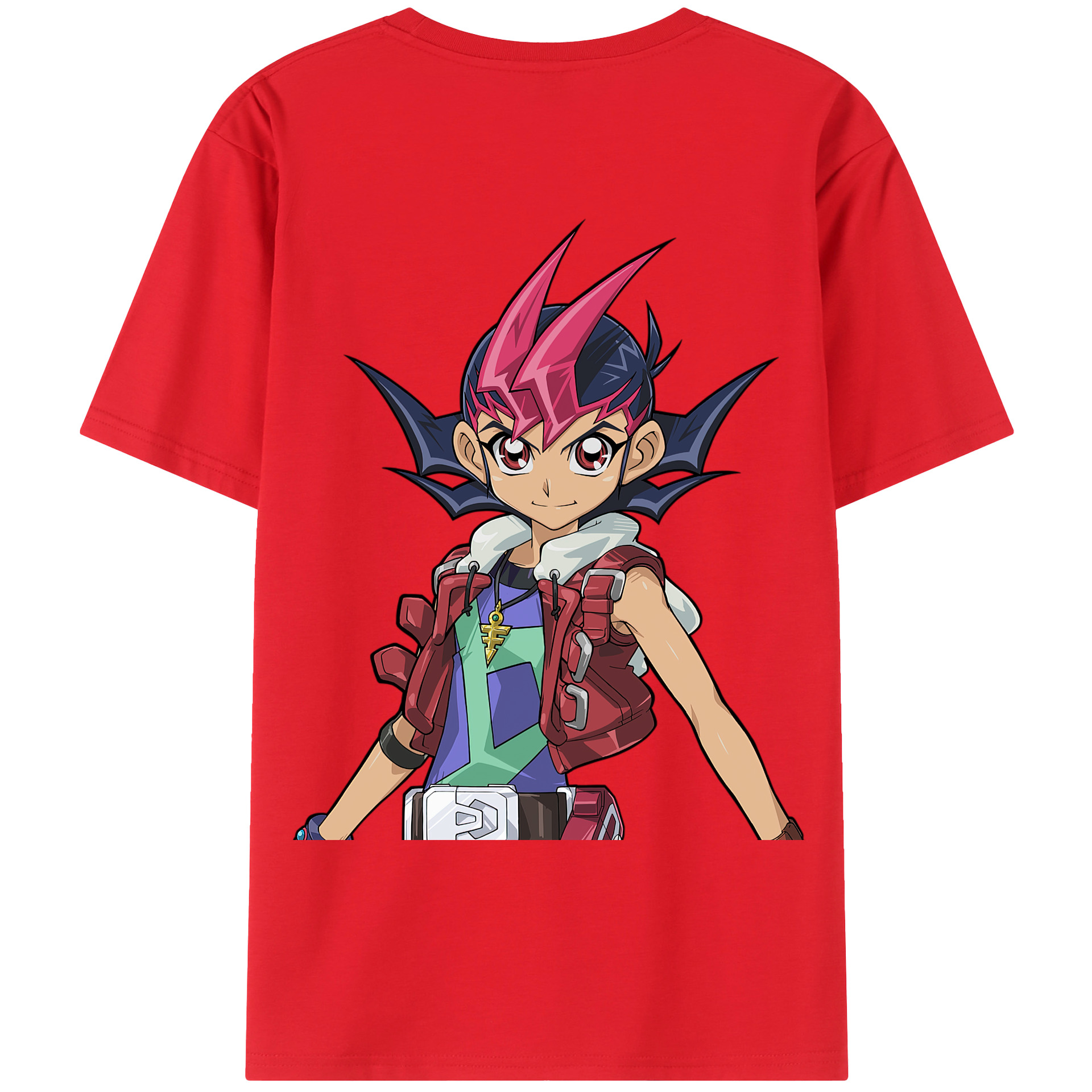（画像用） 遊☆戯☆王 Yu-Gi-Oh! 綿100％ メンズ半袖Tシャツ（バックプリント） 通気性