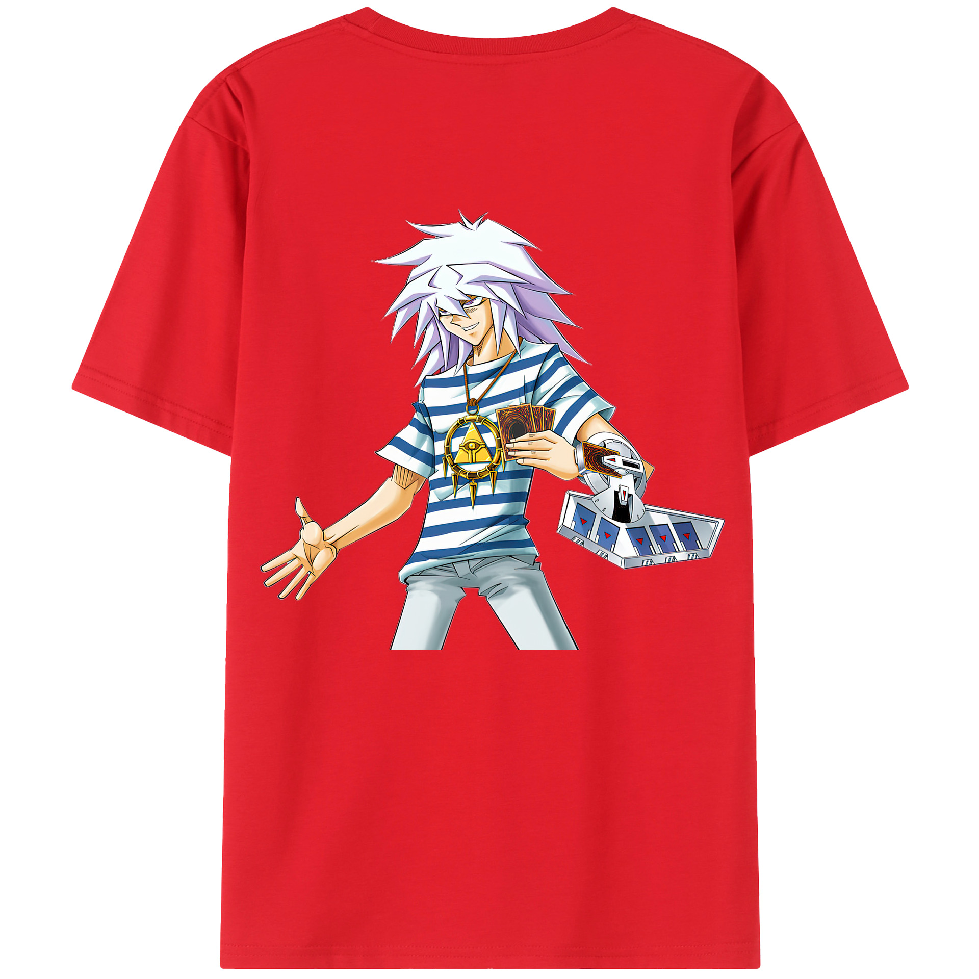（画像用） 遊☆戯☆王 Yu-Gi-Oh! 綿100％ メンズ半袖Tシャツ（バックプリント） 通気性