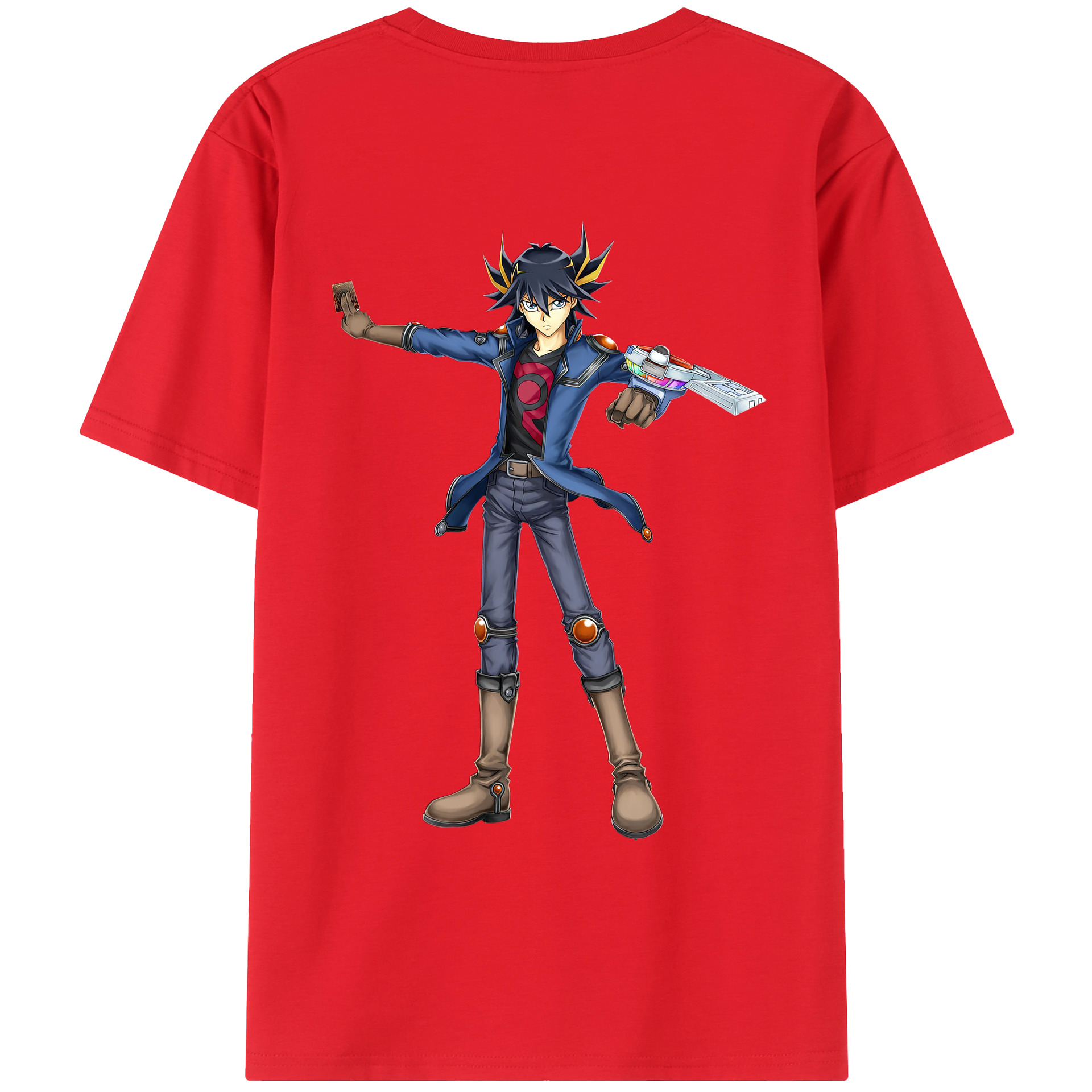 （画像用） 遊☆戯☆王 Yu-Gi-Oh! 綿100％ メンズ半袖Tシャツ（バックプリント） 通気性