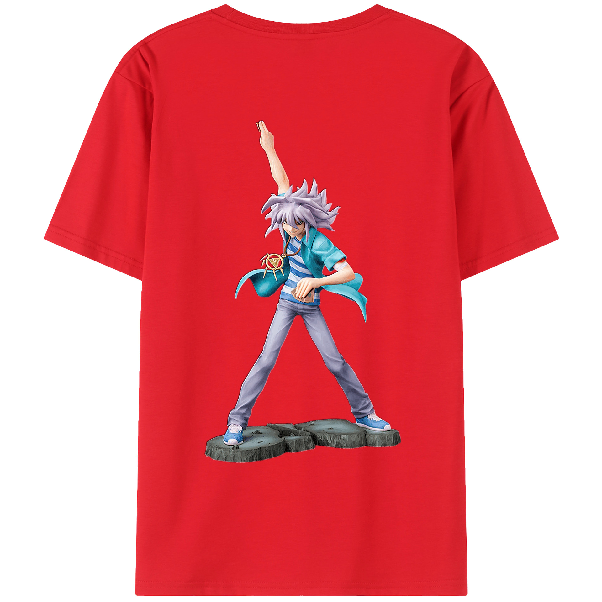 （画像用） 遊☆戯☆王 Yu-Gi-Oh! 綿100％ メンズ半袖Tシャツ（バックプリント） 通気性