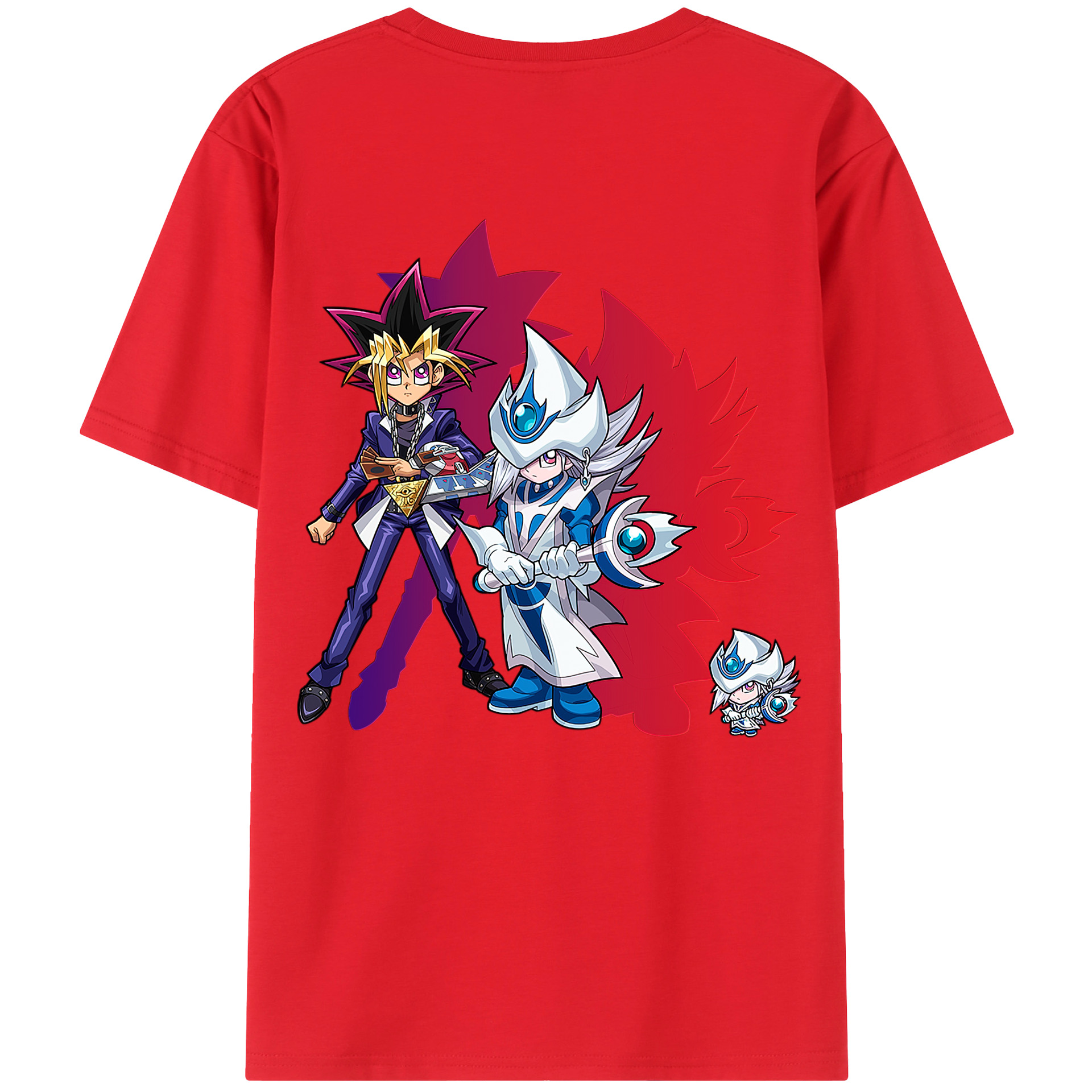 （画像用） 遊☆戯☆王 Yu-Gi-Oh! 綿100％ メンズ半袖Tシャツ（バックプリント） 通気性