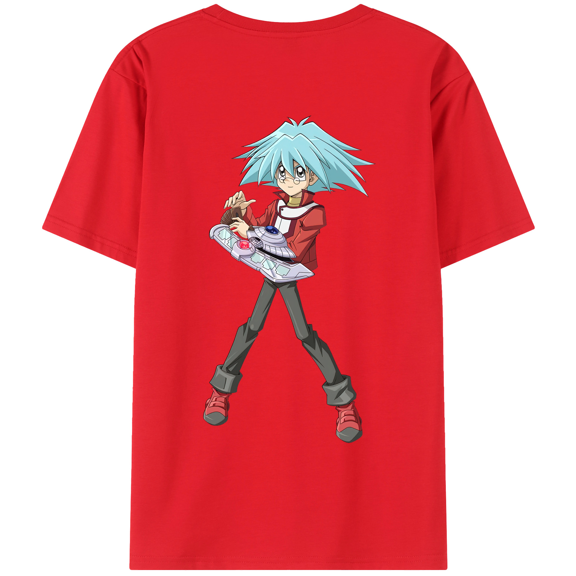 （画像用） 遊☆戯☆王 Yu-Gi-Oh! 綿100％ メンズ半袖Tシャツ（バックプリント） 通気性