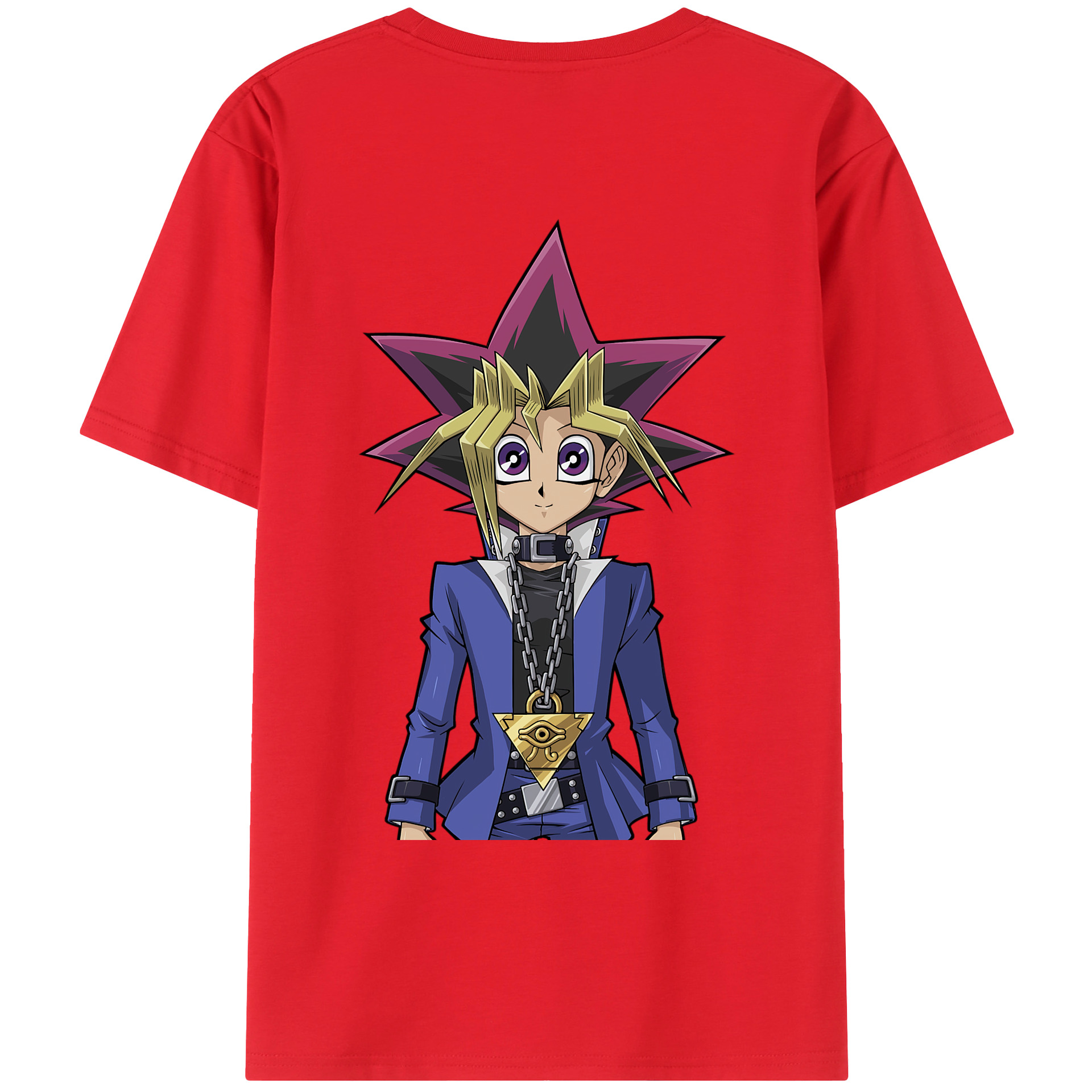 （画像用） 遊☆戯☆王 Yu-Gi-Oh! 綿100％ メンズ半袖Tシャツ（バックプリント） 通気性