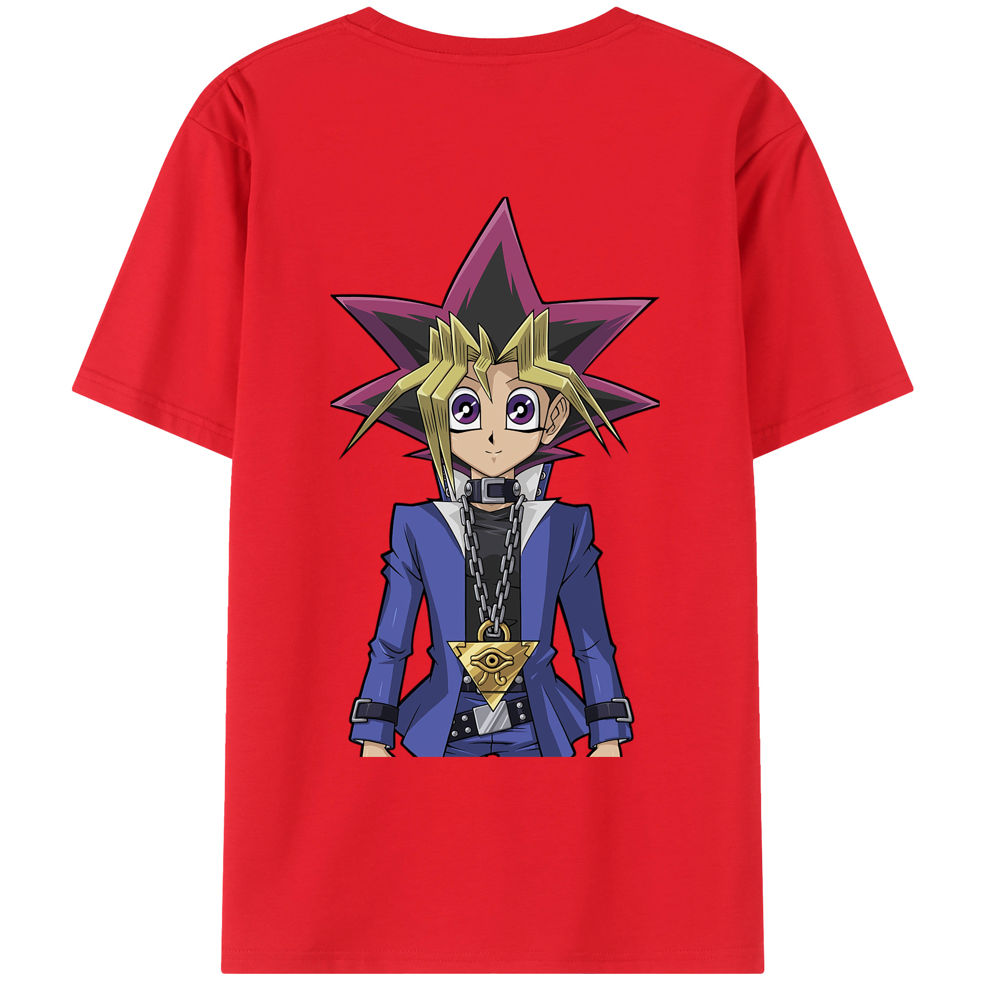 （画像用） 遊☆戯☆王 Yu-Gi-Oh! 綿100％ メンズ半袖Tシャツ（バックプリント） 通気性